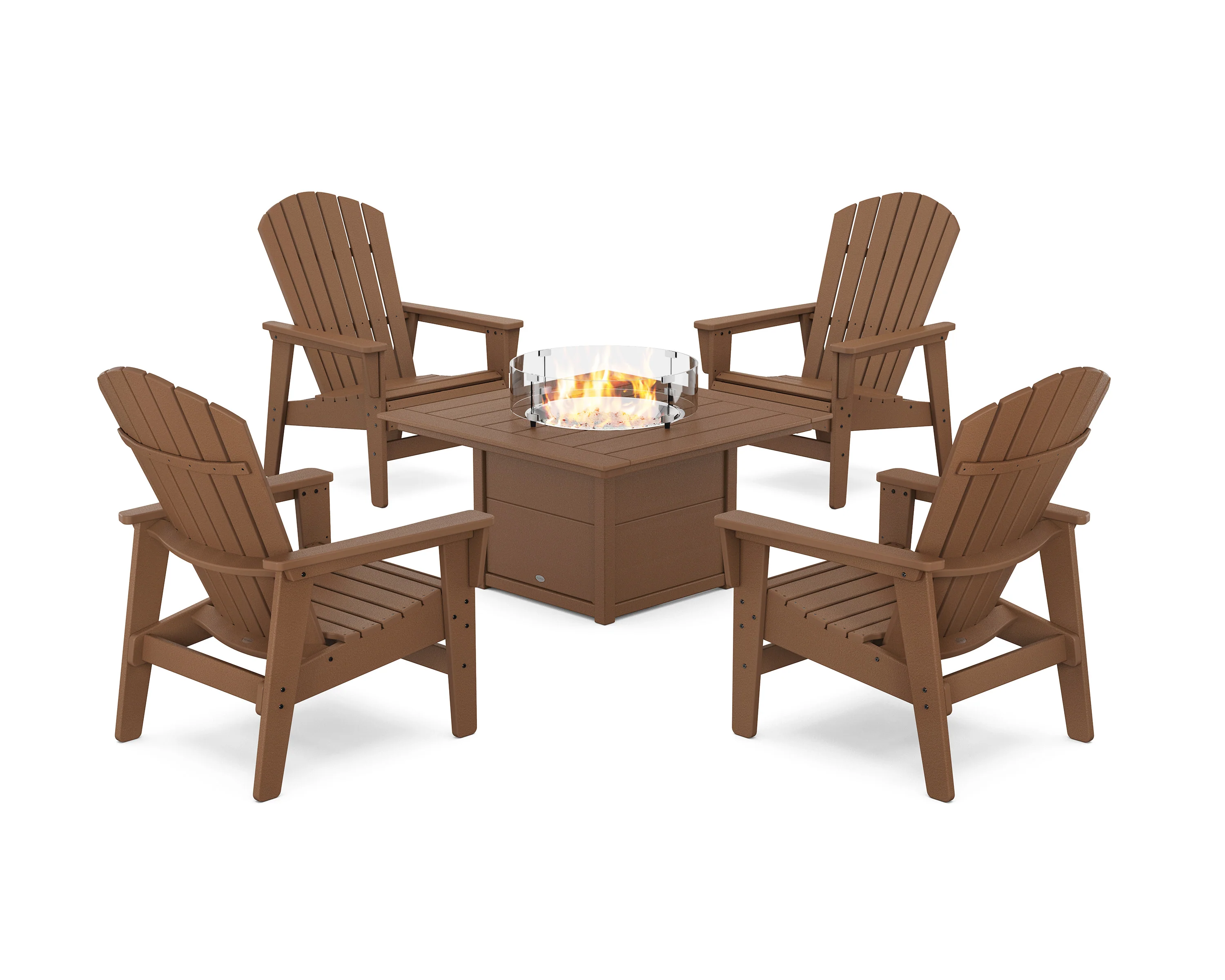 5-Piece Nautical Grand Upright Adirondack Conversation Set with Fire Pit Table - Image 17