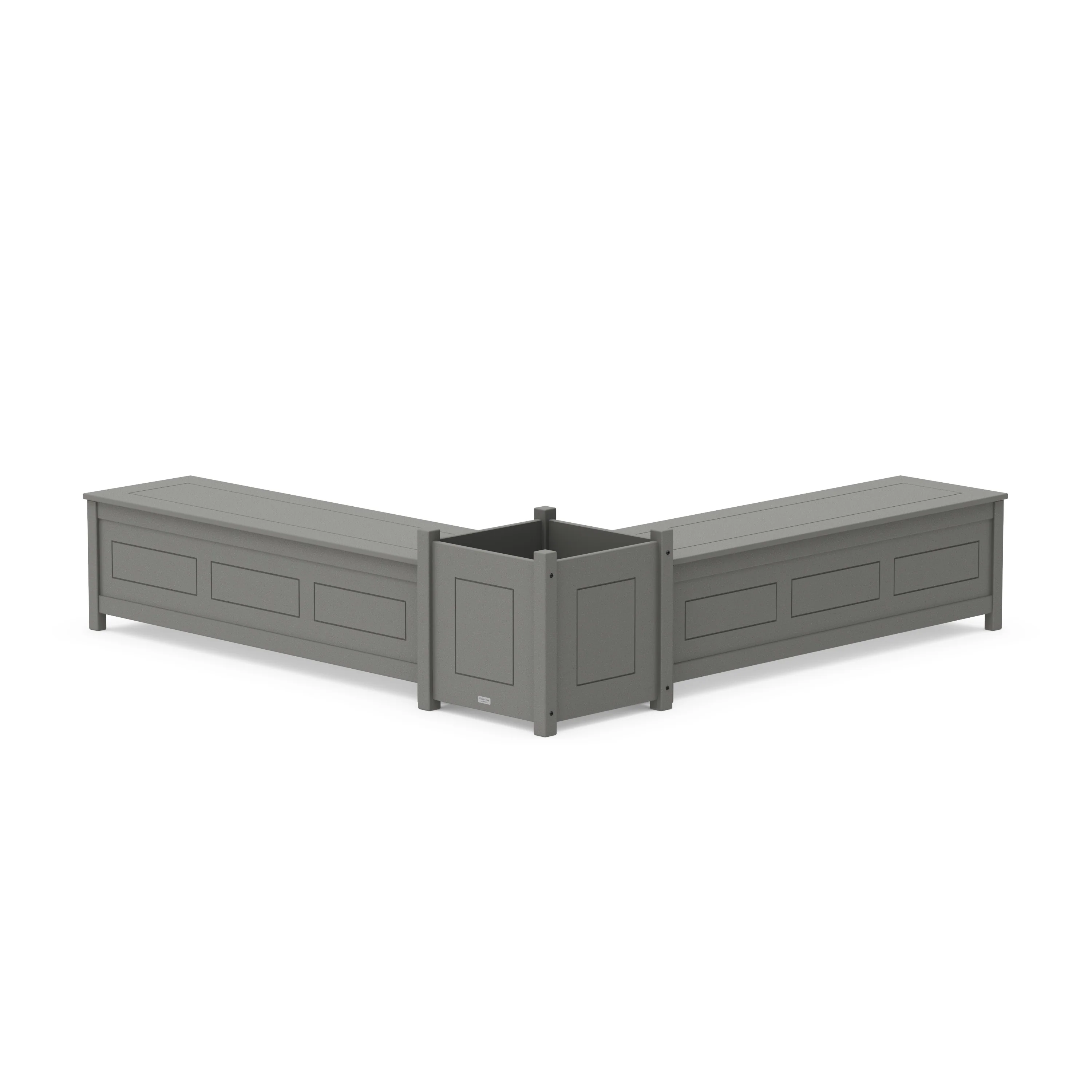 60" Country Living L- Shaped Planter Storage Bench Set- Large