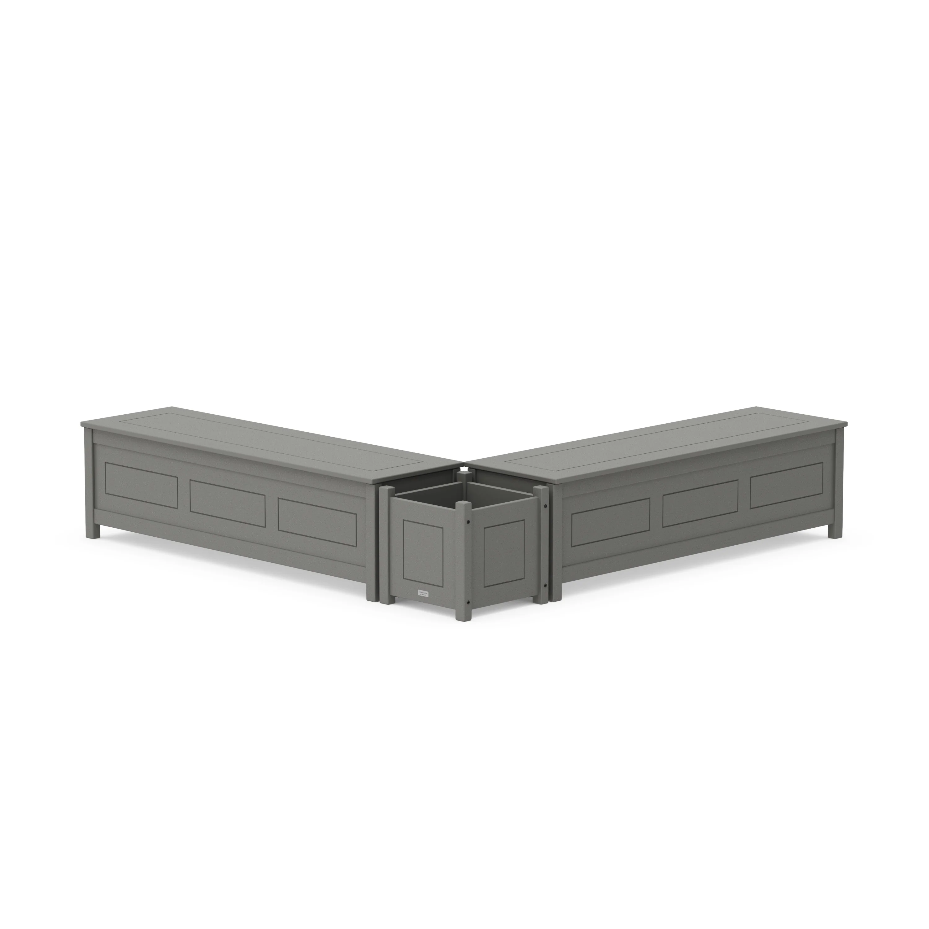 60" Country Living L- Shaped Planter Storage Bench Set