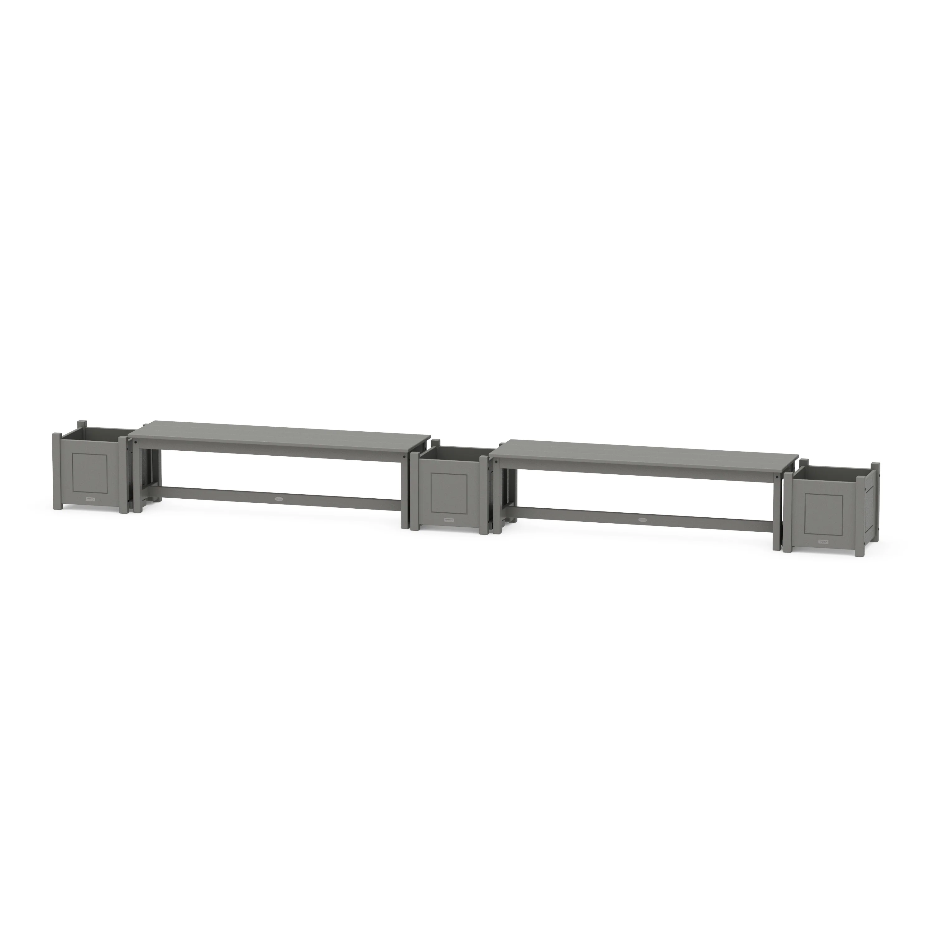 60" Country Living Straight Double Planter Bench Set