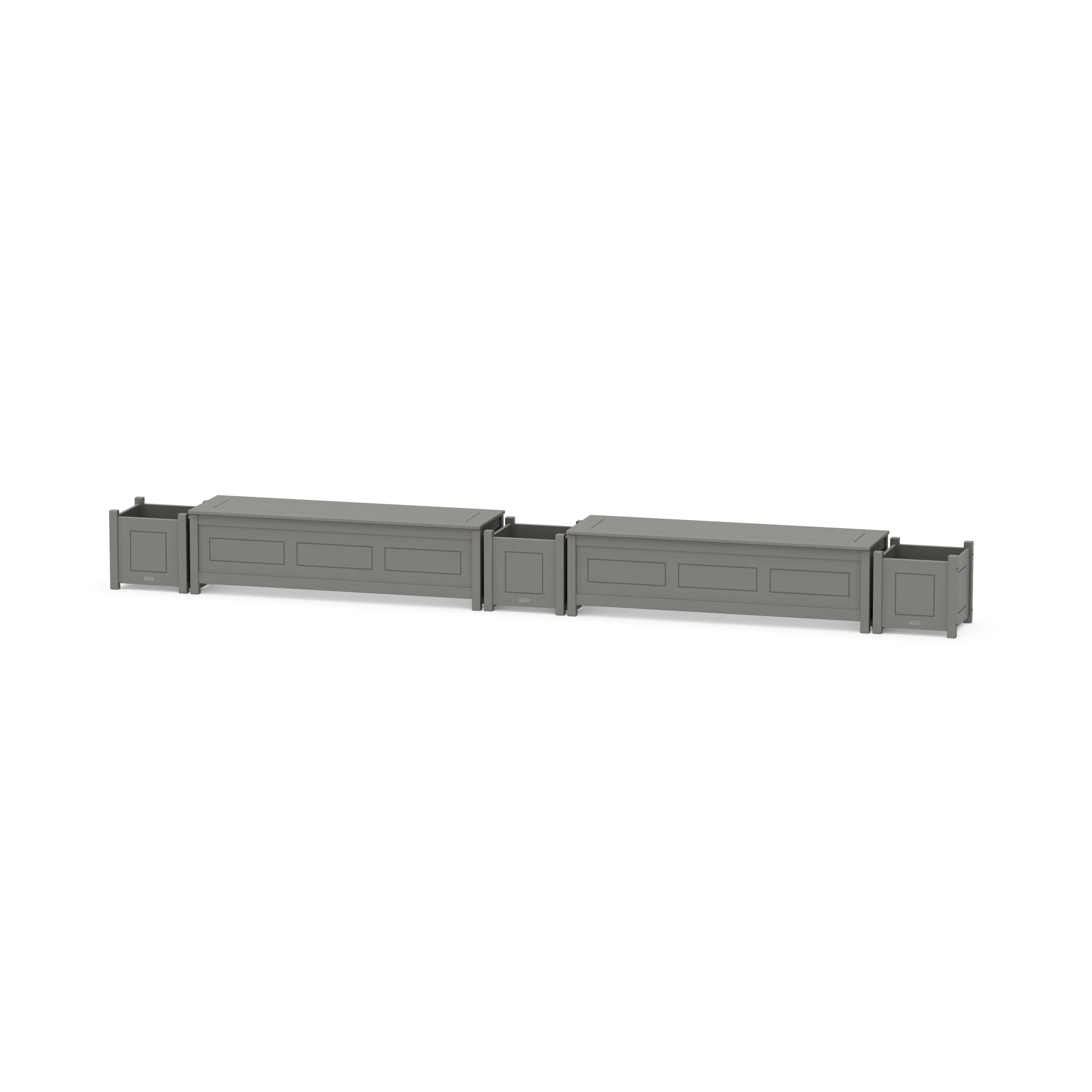 60" Country Living Straight Double Planter Storage Bench Set