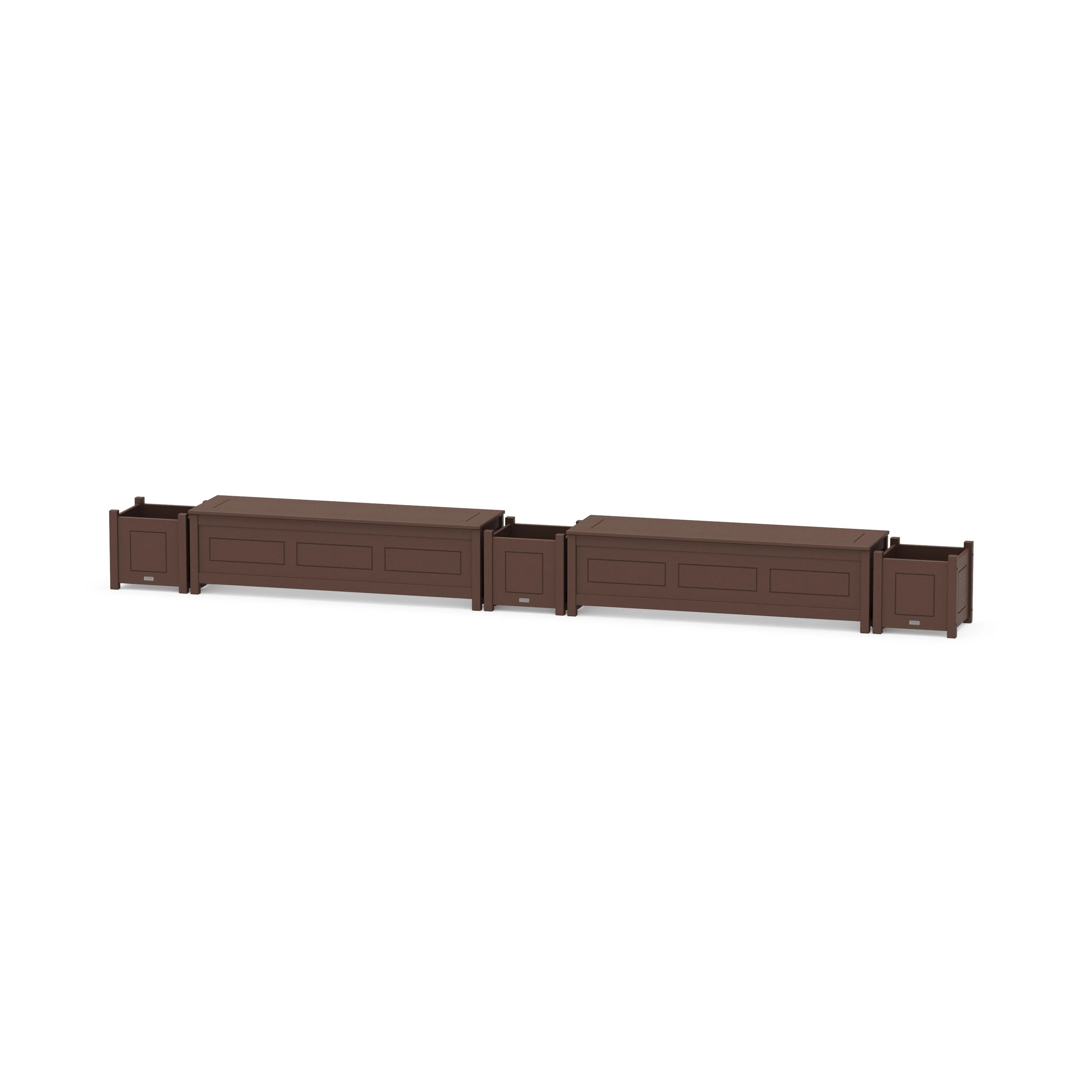 60" Country Living Straight Double Planter Storage Bench Set - Image 3