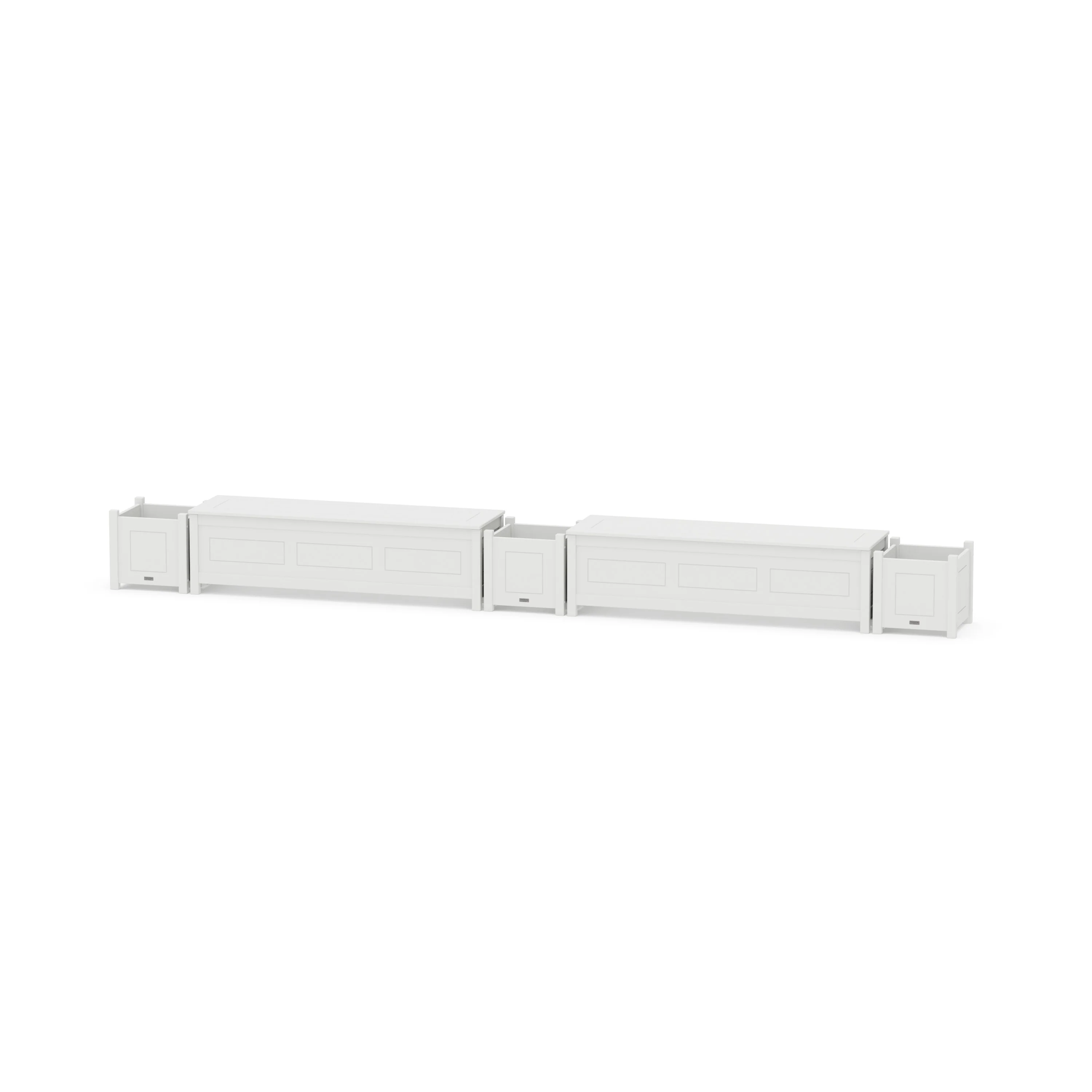 60" Country Living Straight Double Planter Storage Bench Set - Image 6