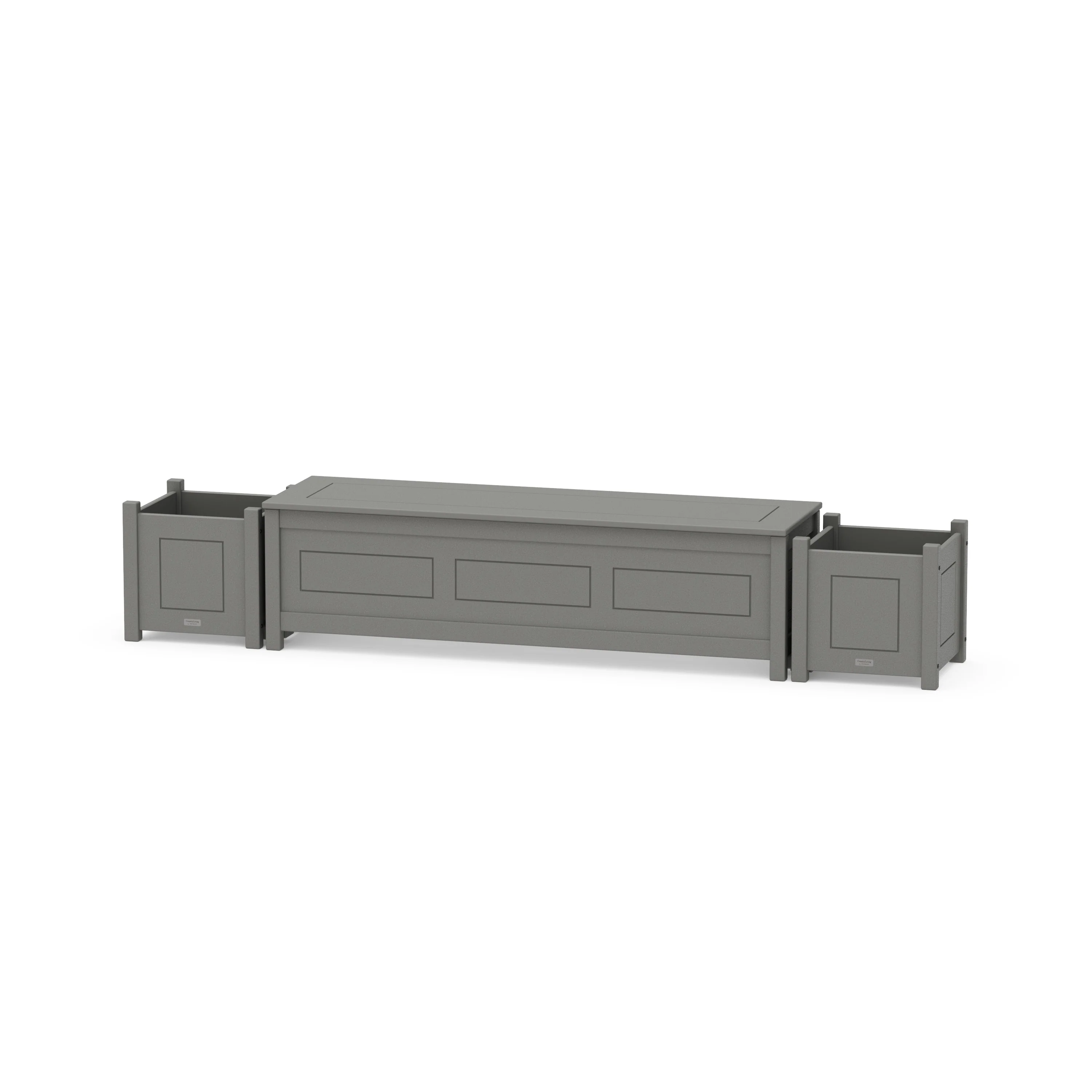 60" Country Living Straight Planter Storage Bench Set