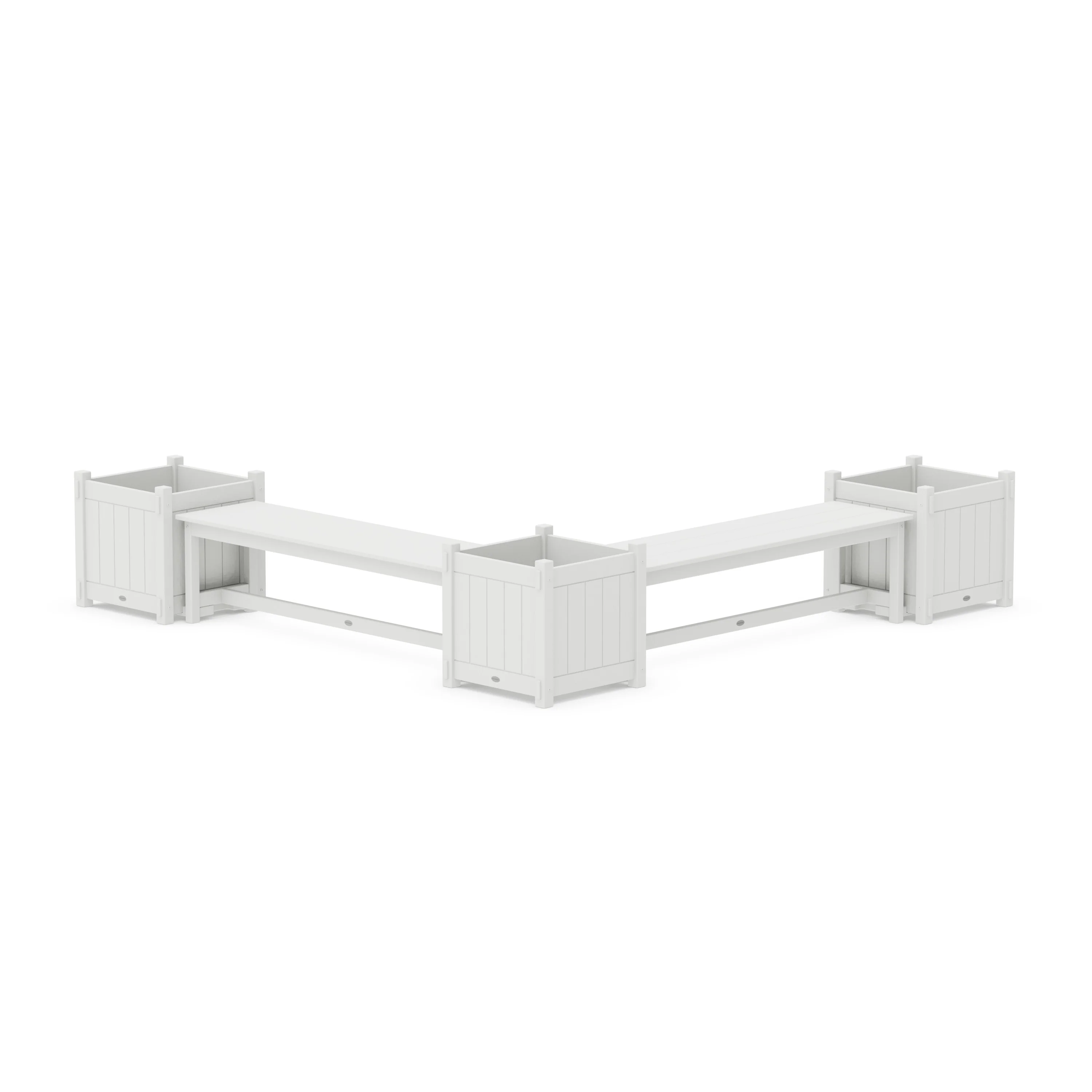 60" Vineyard L- Shaped Planter Bench Corner Set - Large - Image 3