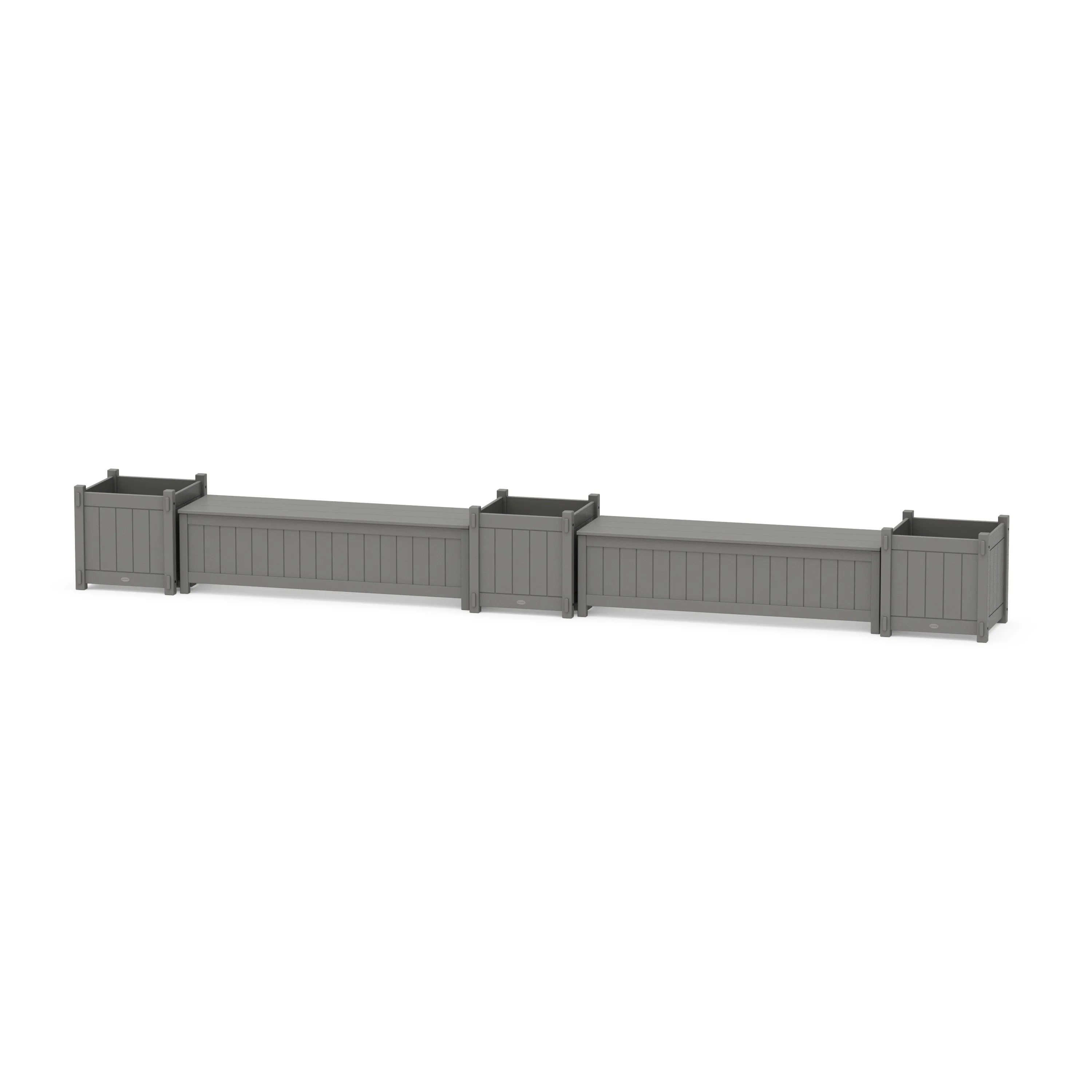 60" Vineyard L- Shaped Planter Storage Bench Corner Set- Large - Image 2