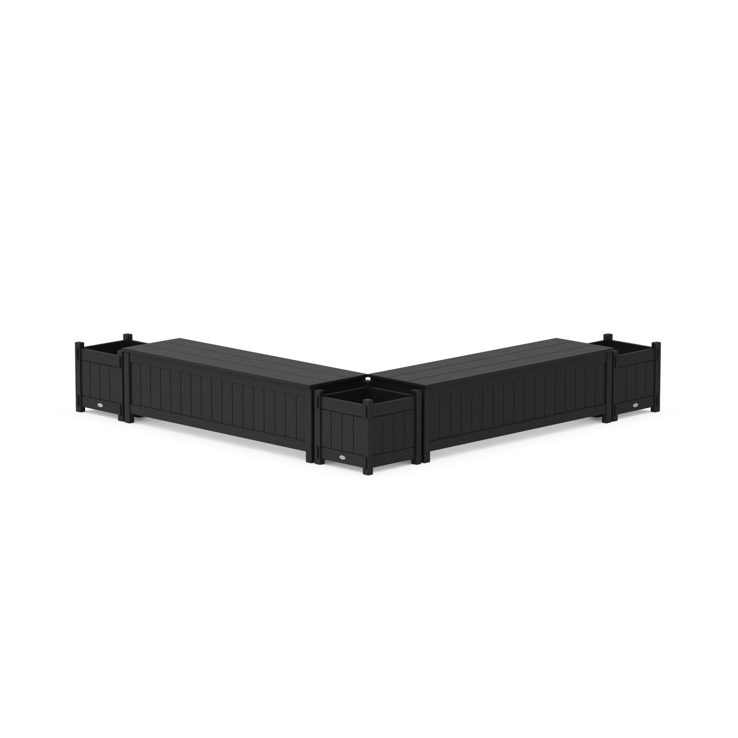 60" Vineyard L- Shaped Planter Storage Bench Corner Set - Image 6
