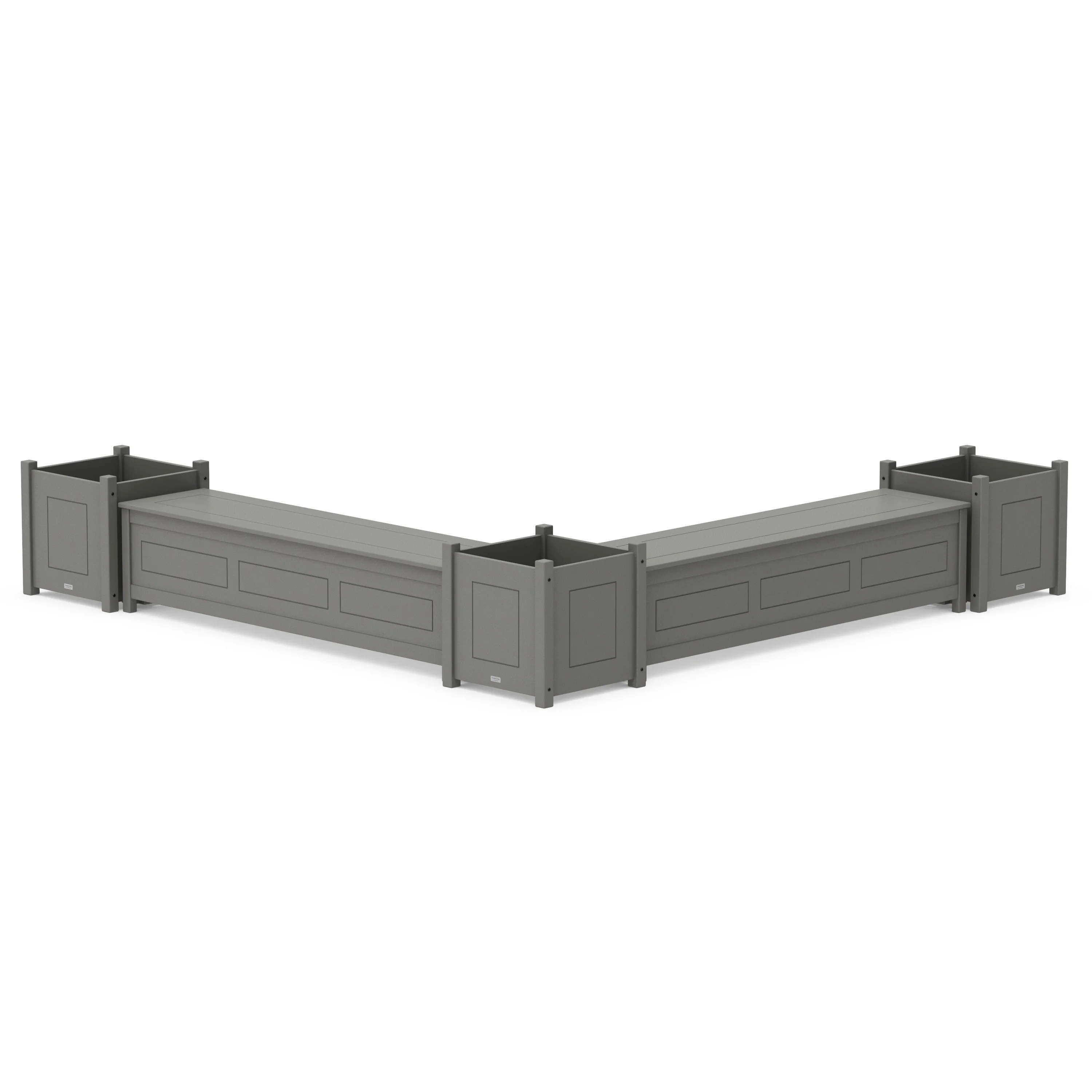 72" Country Living L- Shaped Planter Storage Bench Corner Set- Large
