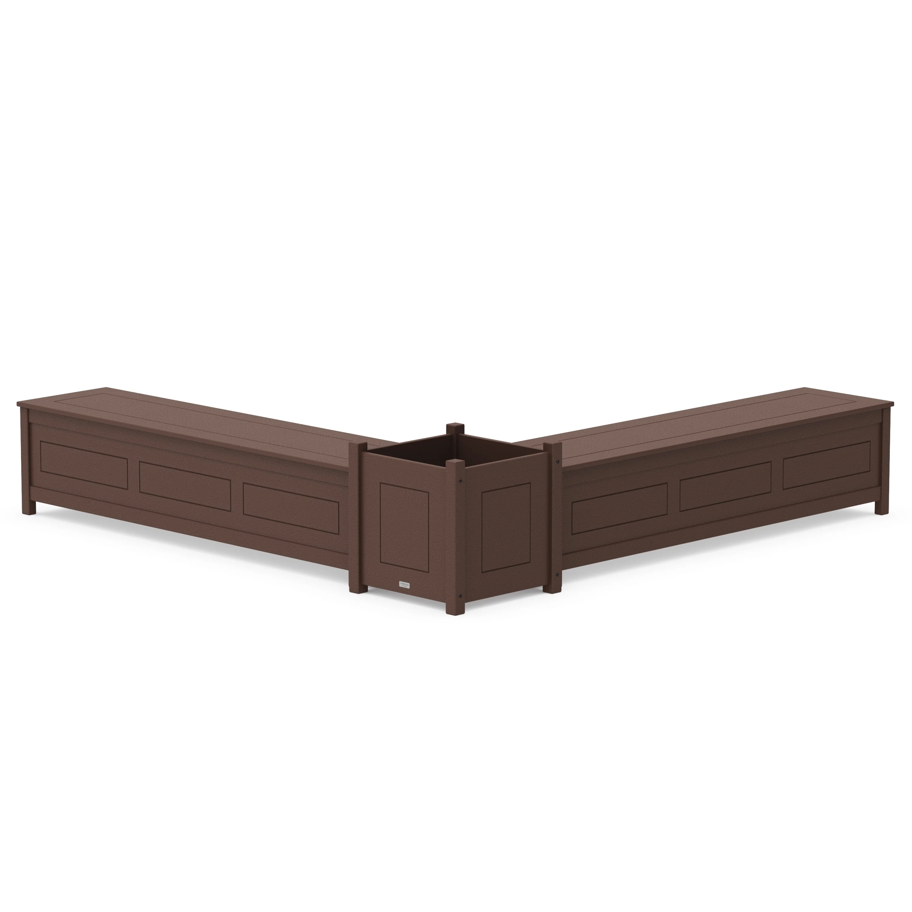 72" Country Living L- Shaped Planter Storage Bench Set- Large - Image 5