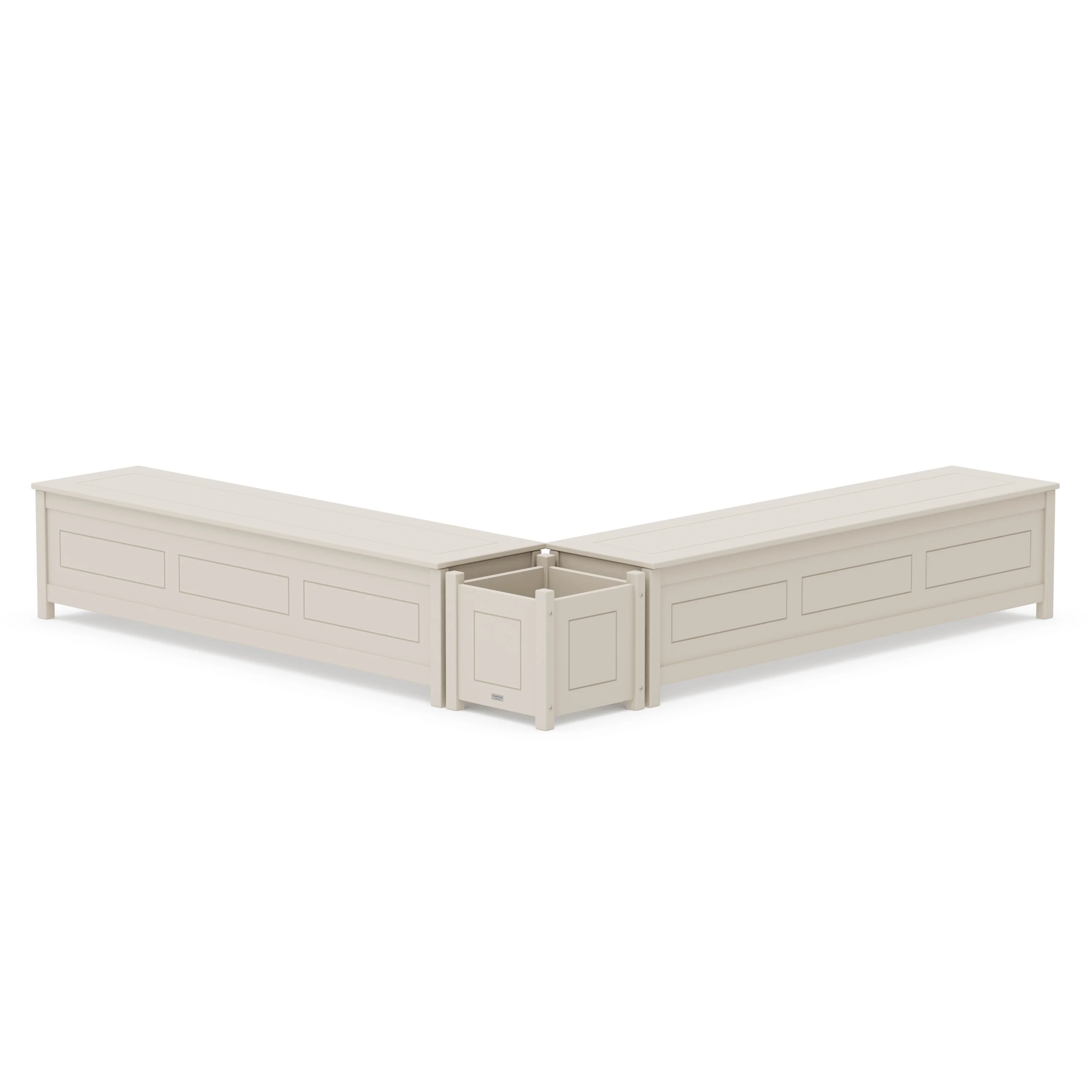 72" Country Living L- Shaped Planter Storage Bench Set - Image 7