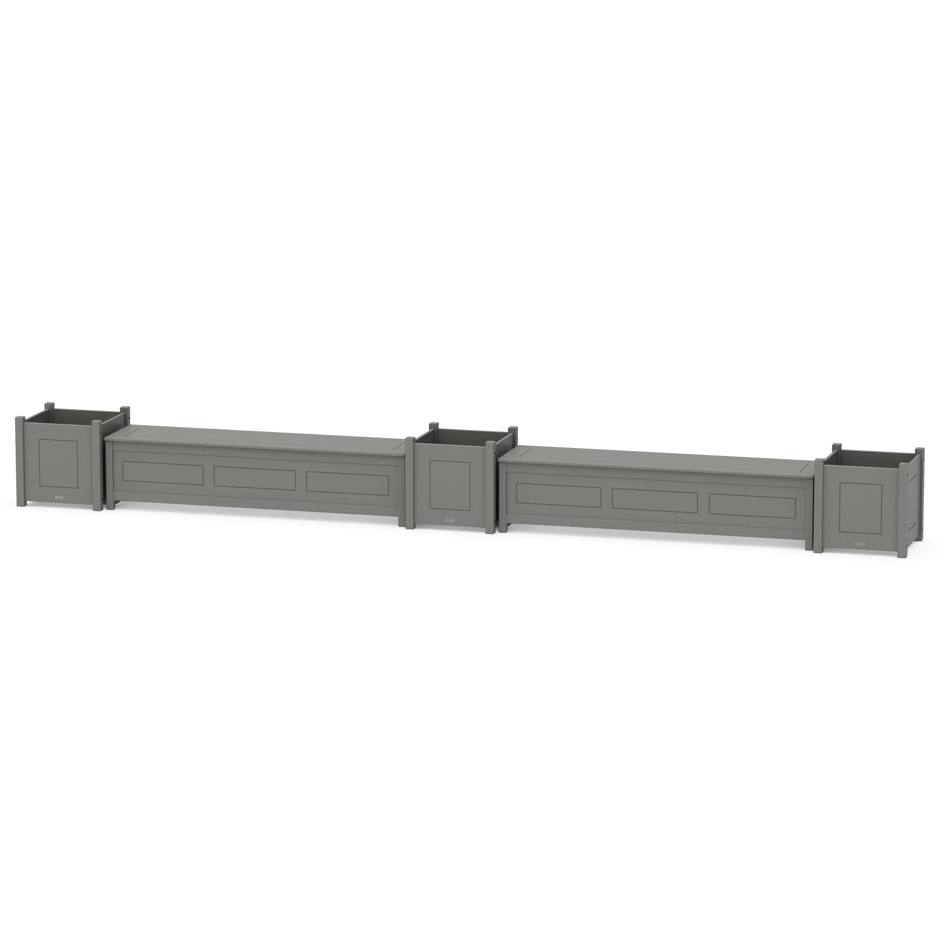72" Country Living Straight Double Planter Storage Bench Set- Large
