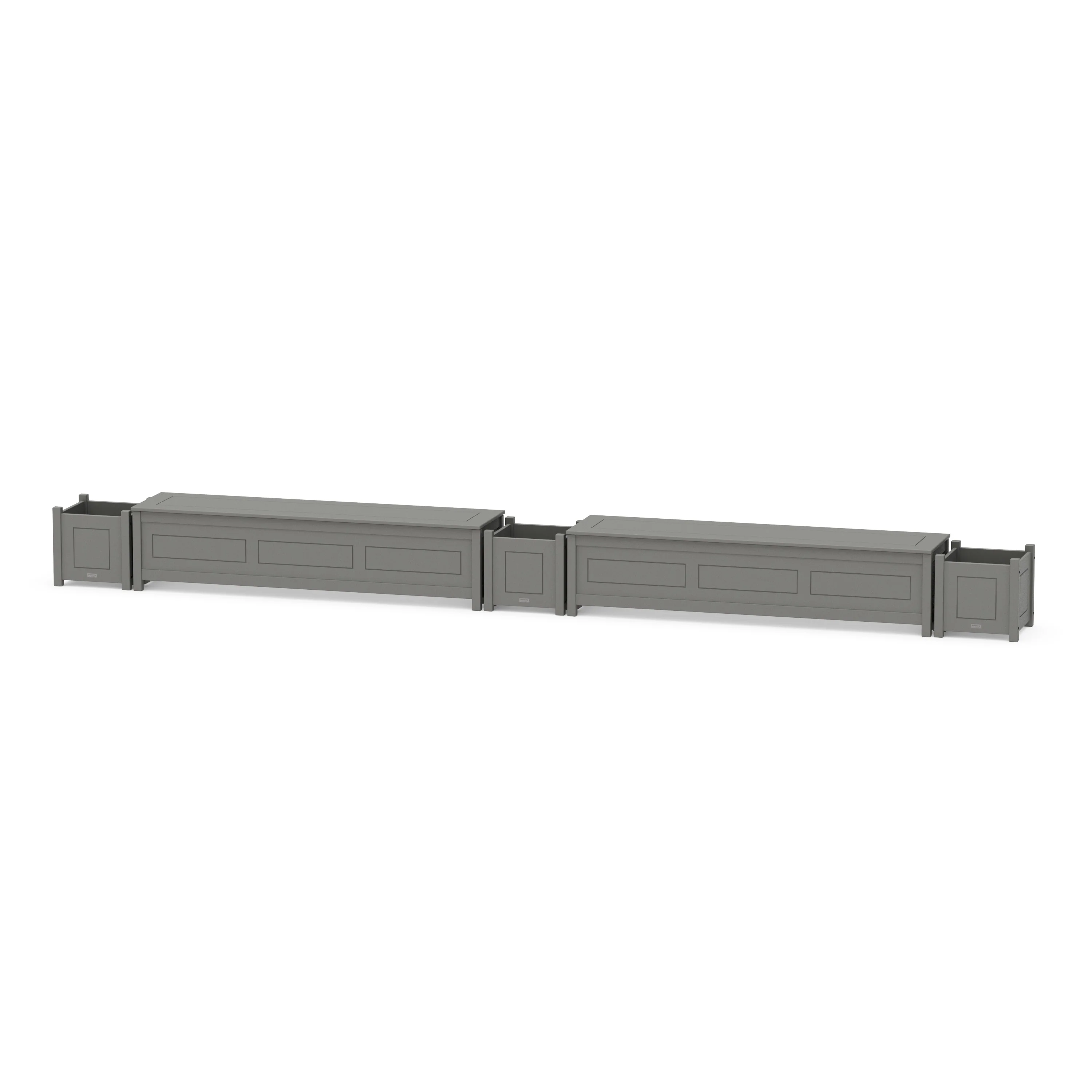 72" Country Living Straight Double Planter Storage Bench Set