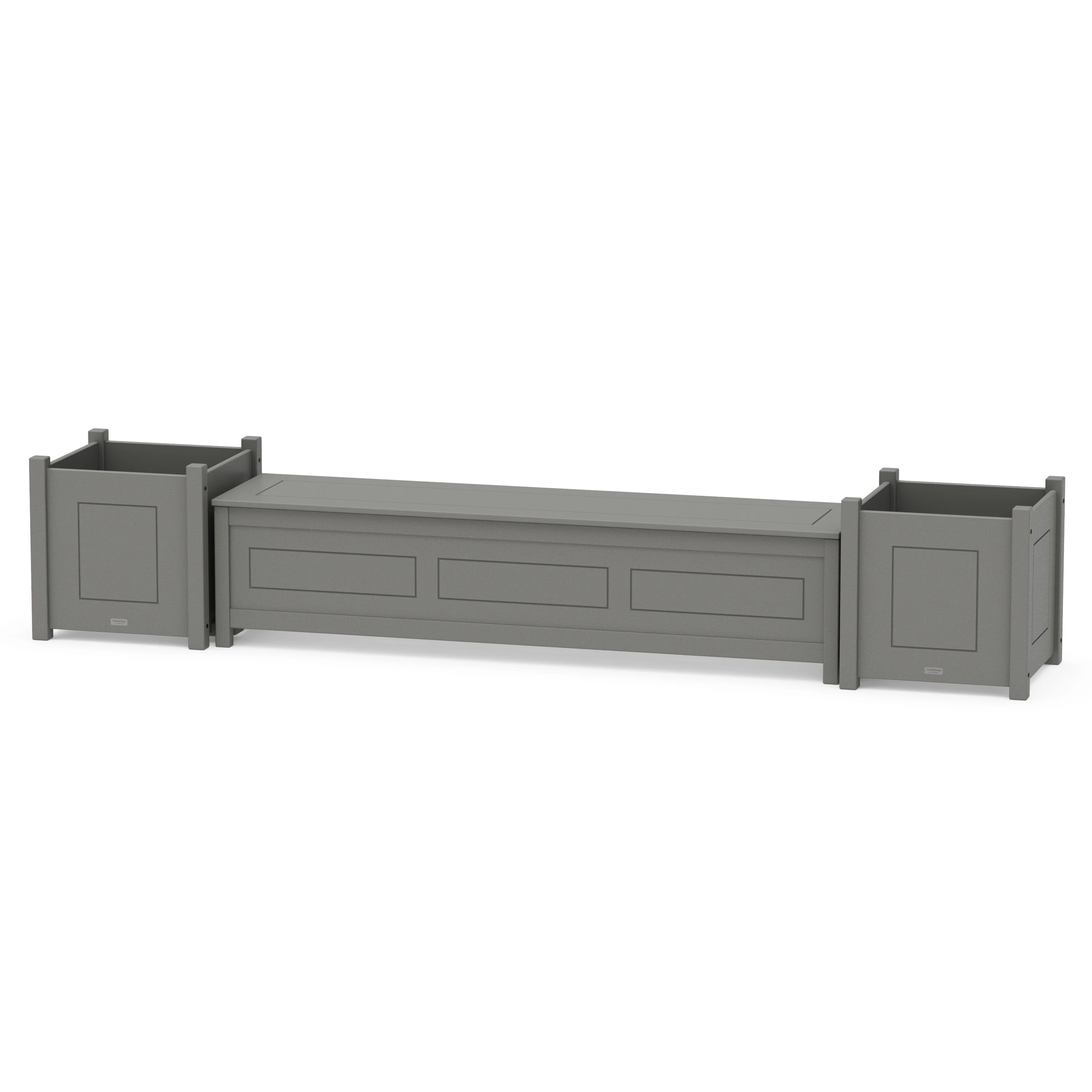 72" Country Living Straight Planter Storage Bench Set- Large