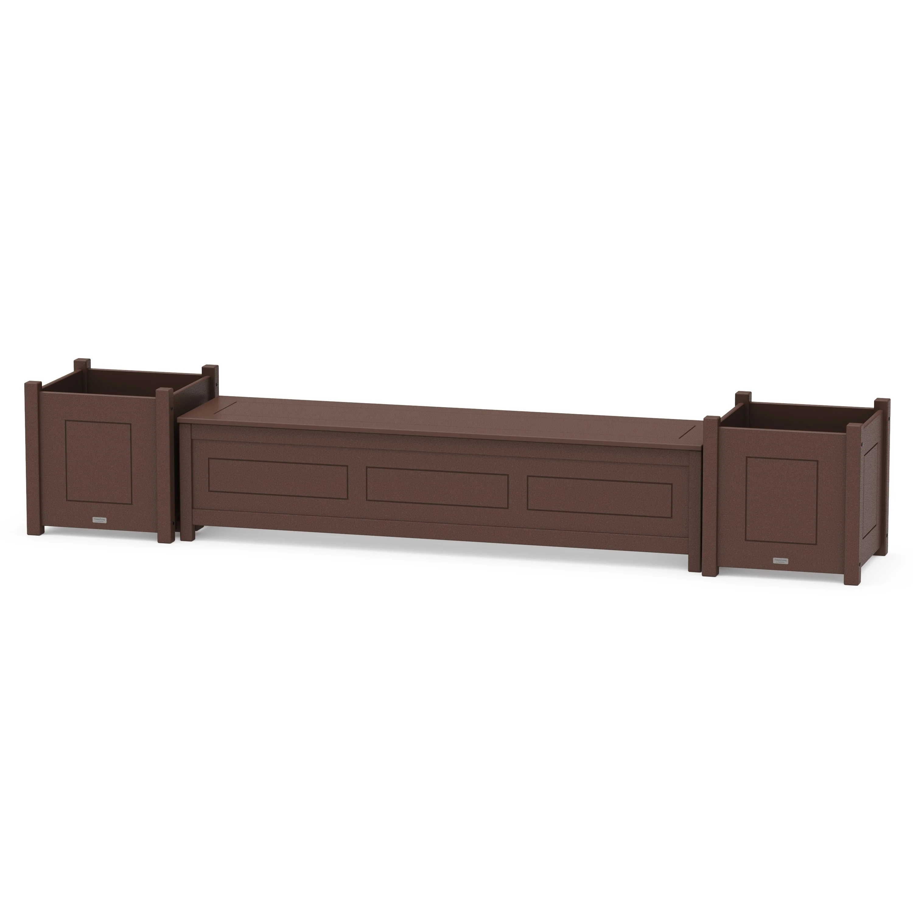 72" Country Living Straight Planter Storage Bench Set- Large - Image 4