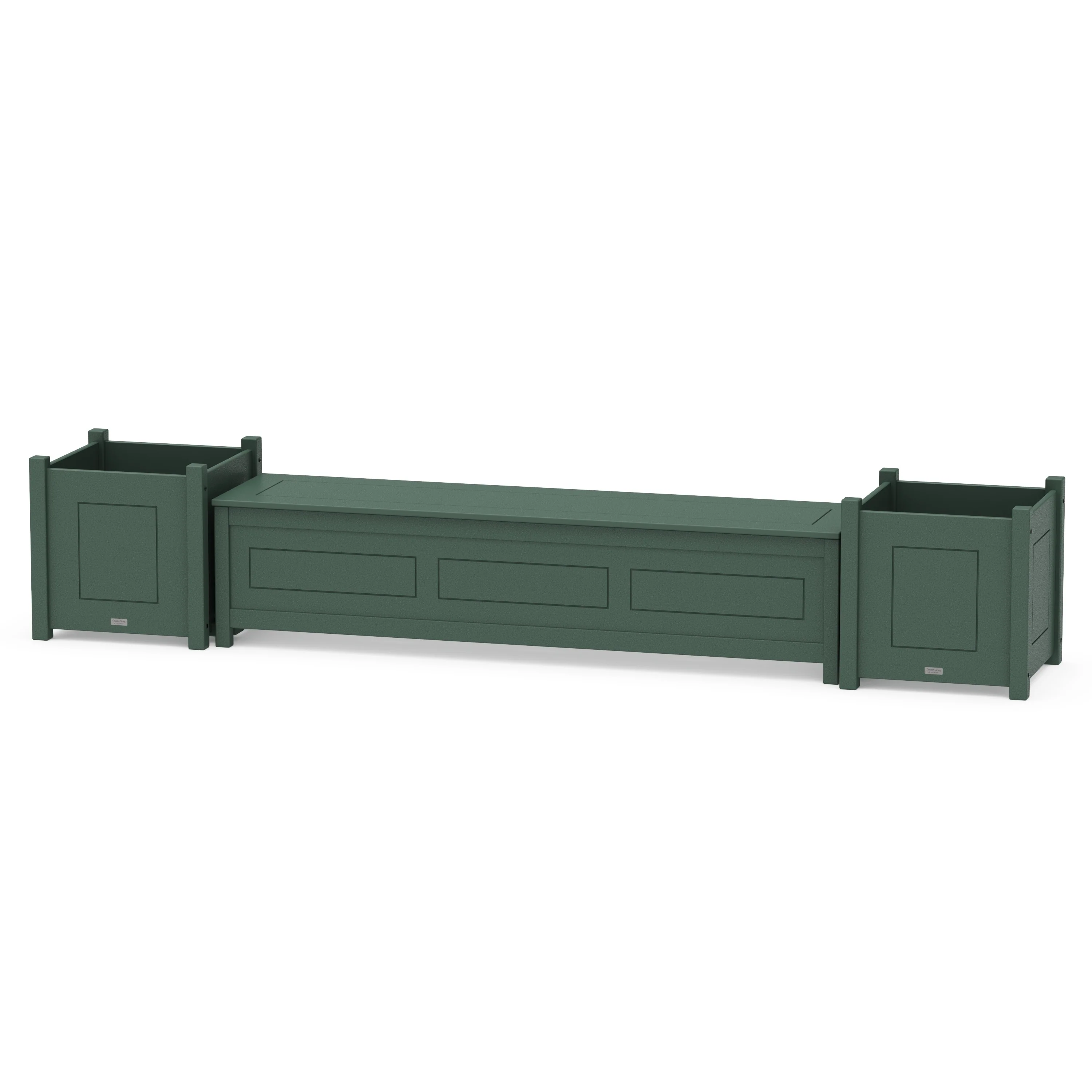 72" Country Living Straight Planter Storage Bench Set- Large - Image 7