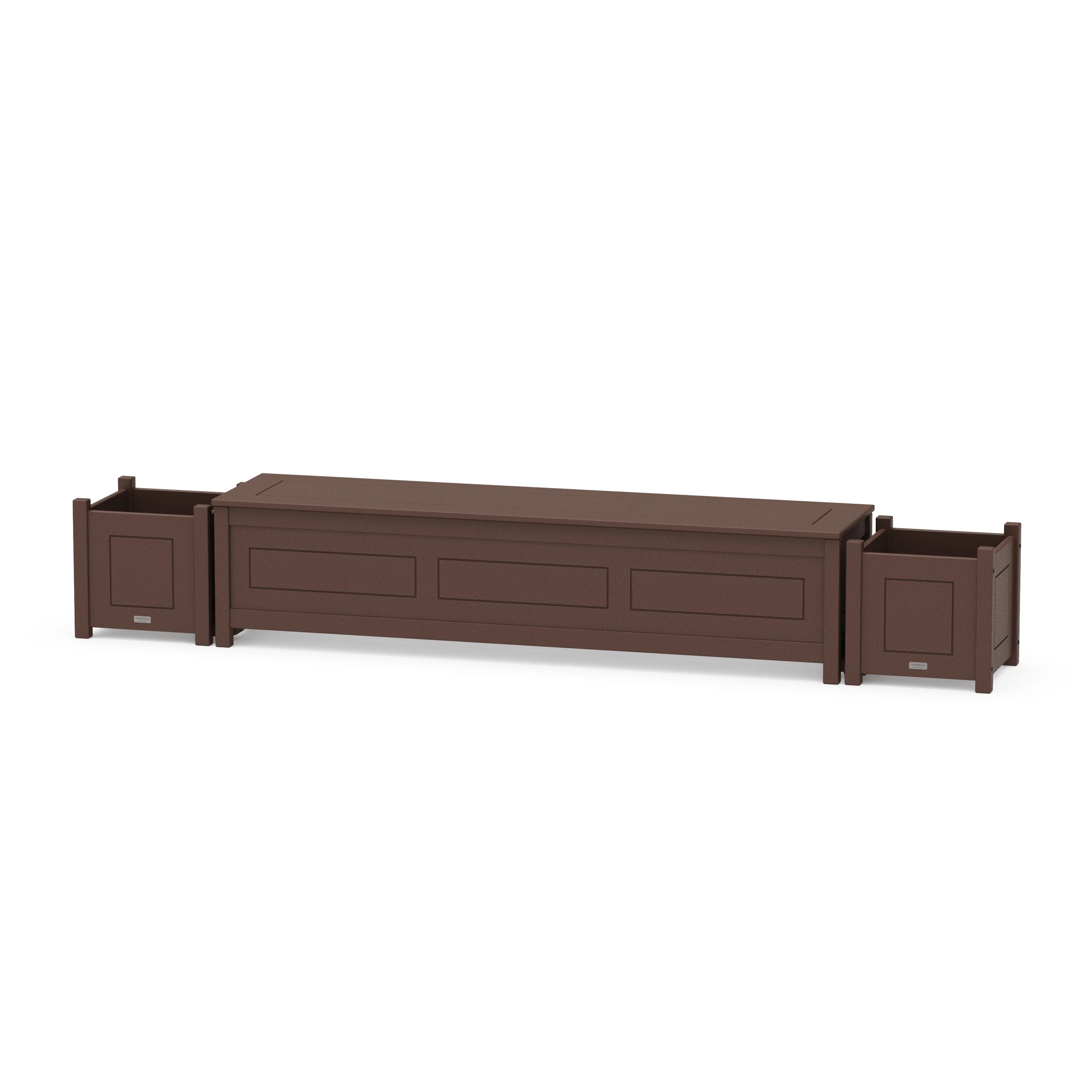 72" Country Living Straight Planter Storage Bench Set - Image 4