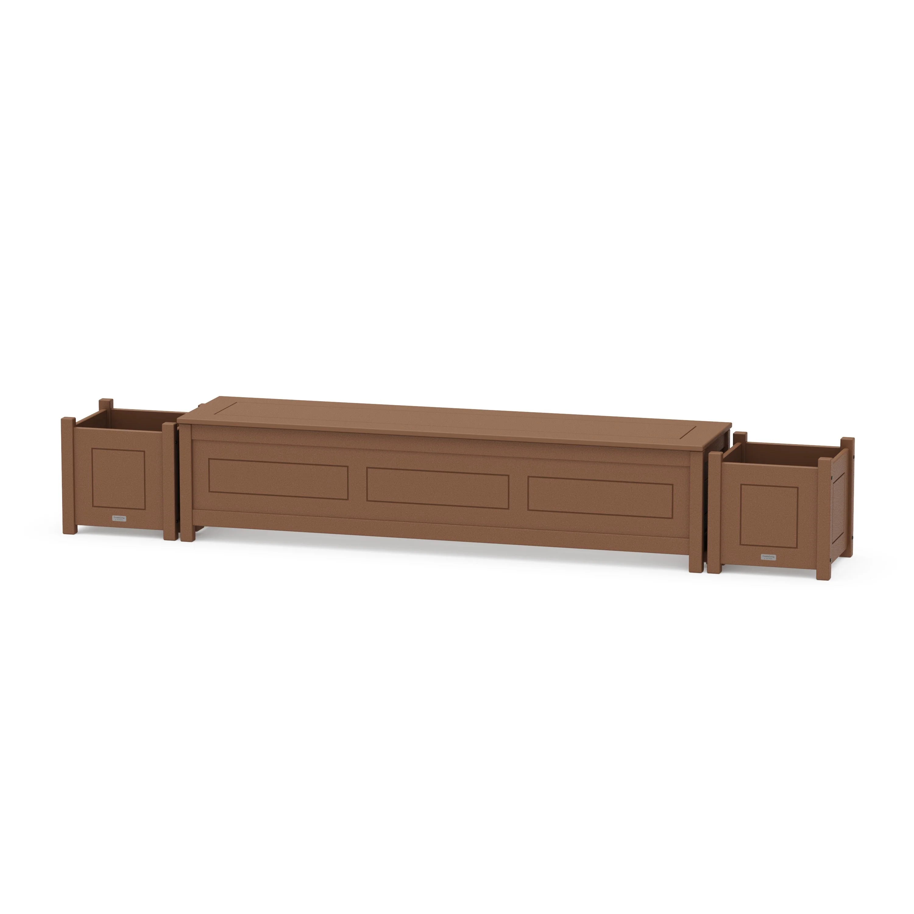 72" Country Living Straight Planter Storage Bench Set - Image 5