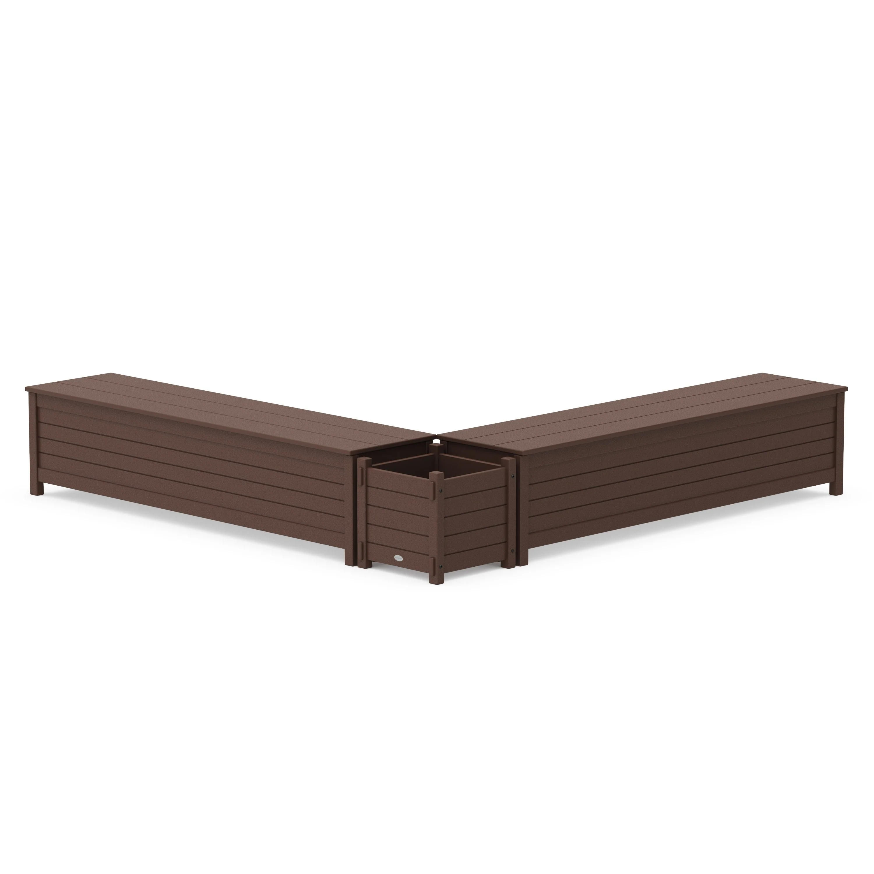 72" Nautical L- Shaped Planter Storage Bench Set - Image 5