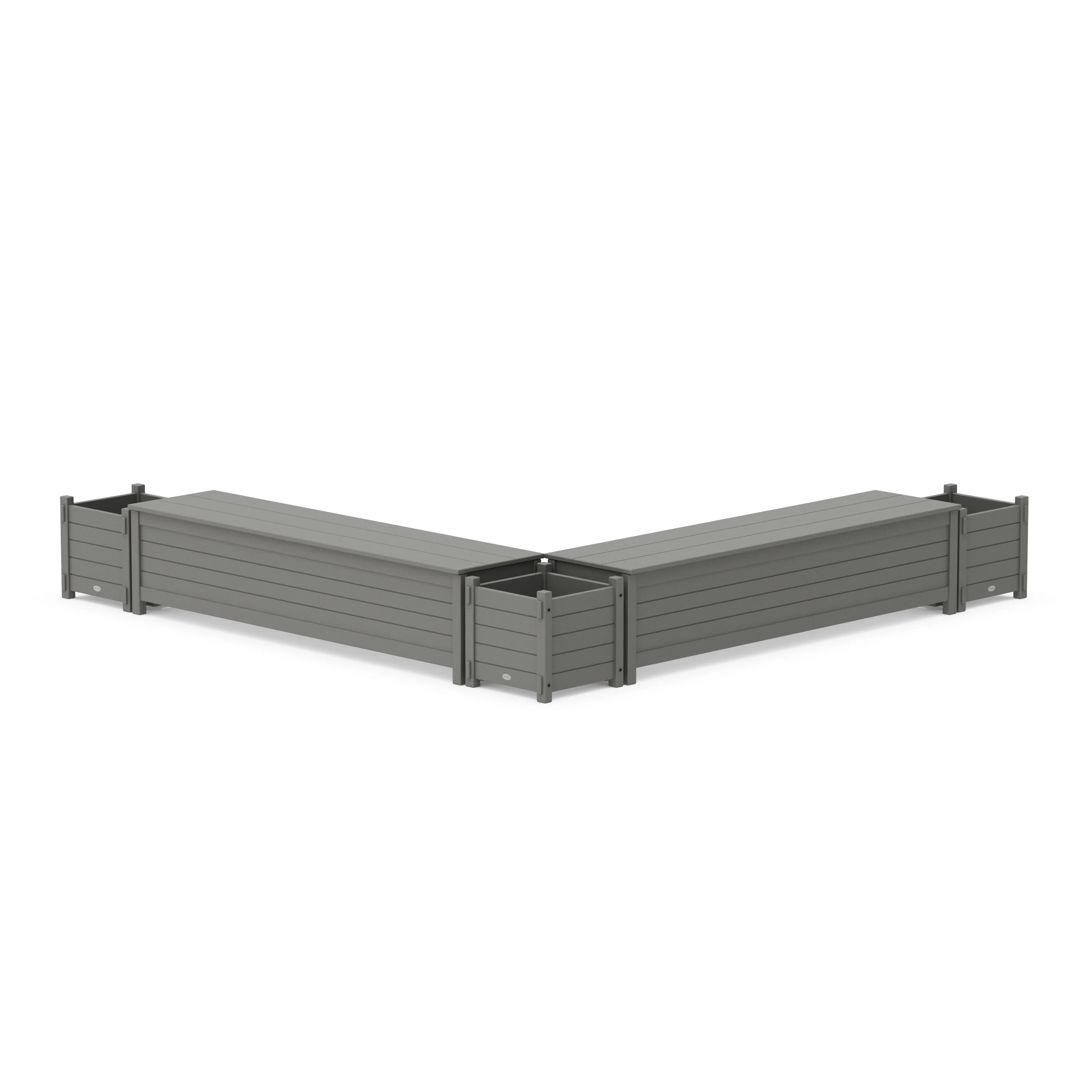 72" Nautical Straight Double Planter Storage Bench Set - Image 2