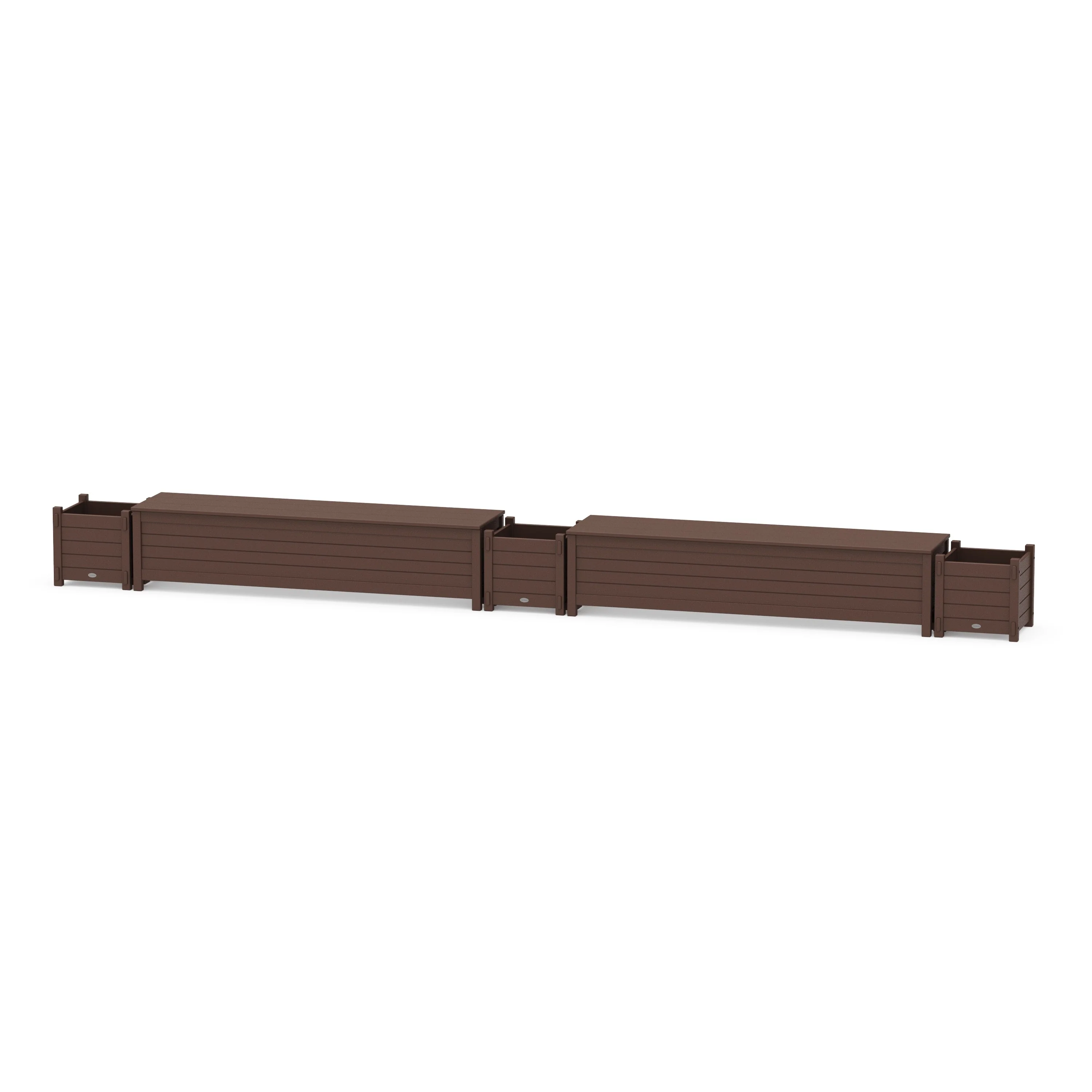 72" Nautical Straight Double Planter Storage Bench Set - Image 3
