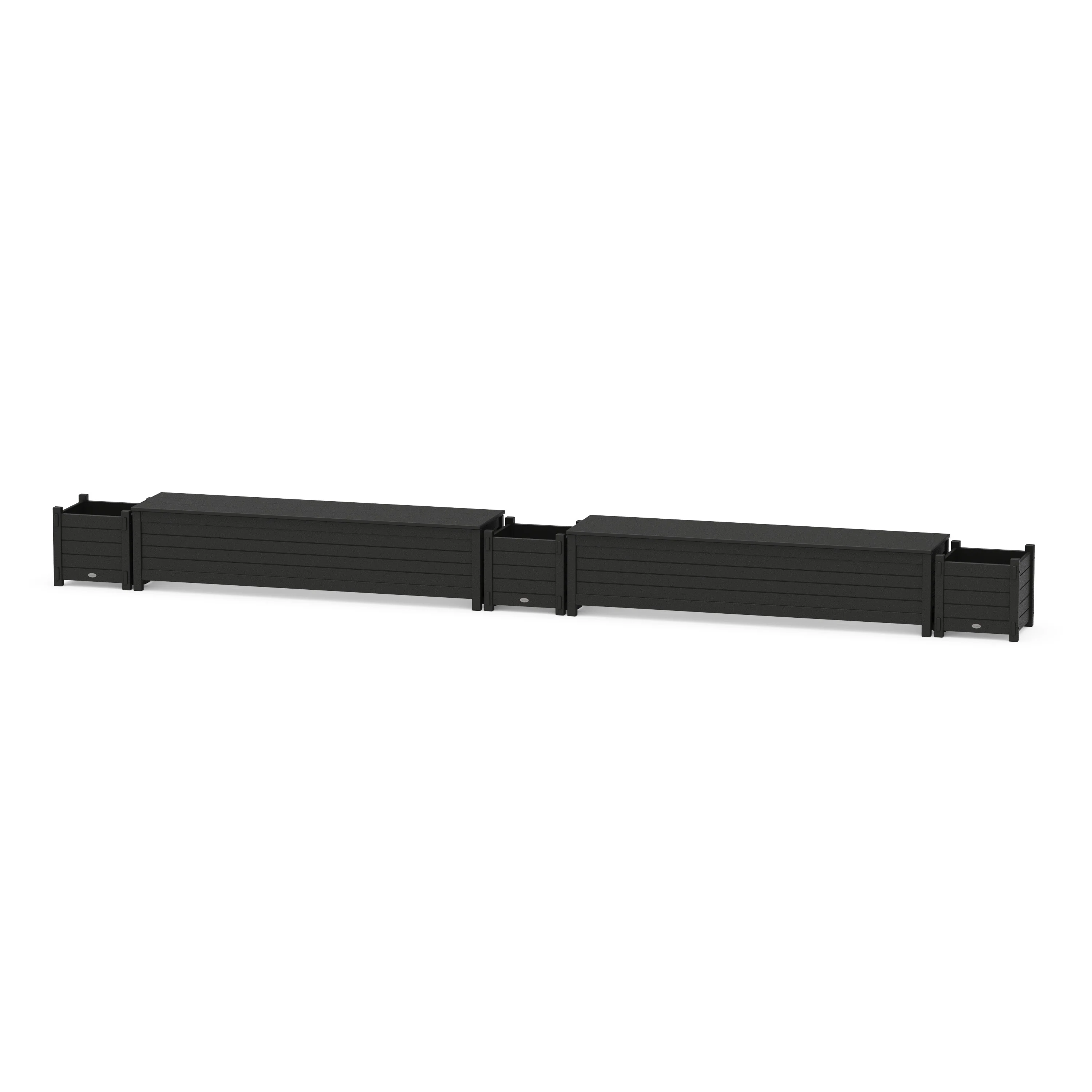 72" Nautical Straight Double Planter Storage Bench Set - Image 5