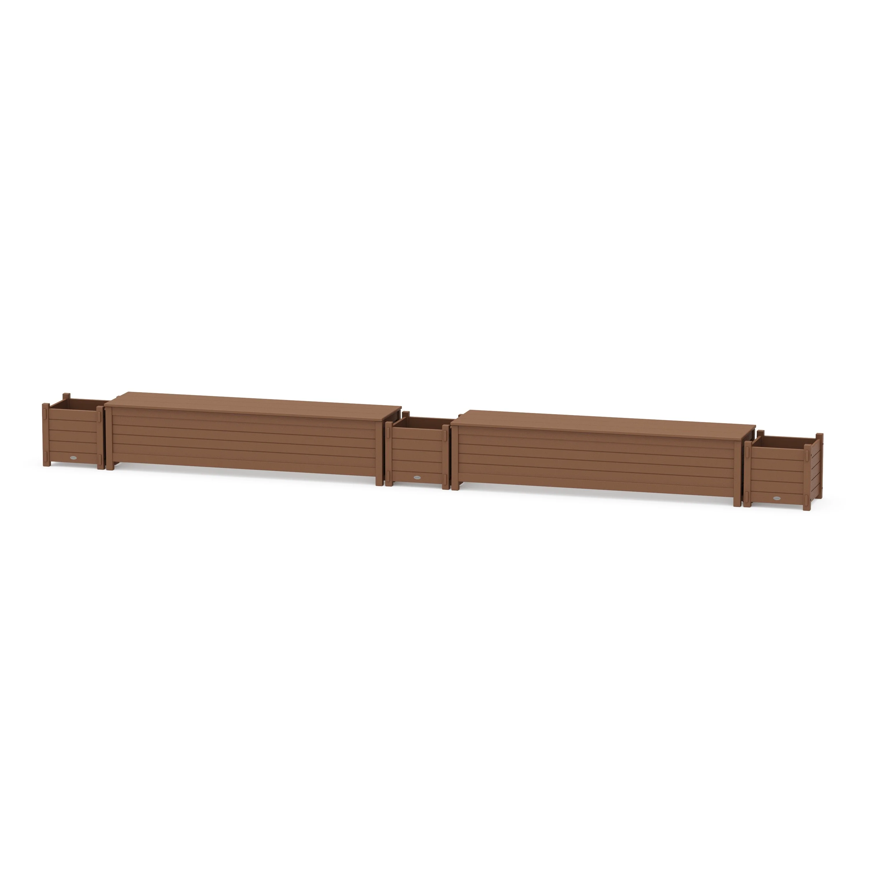 72" Nautical Straight Double Planter Storage Bench Set - Image 7