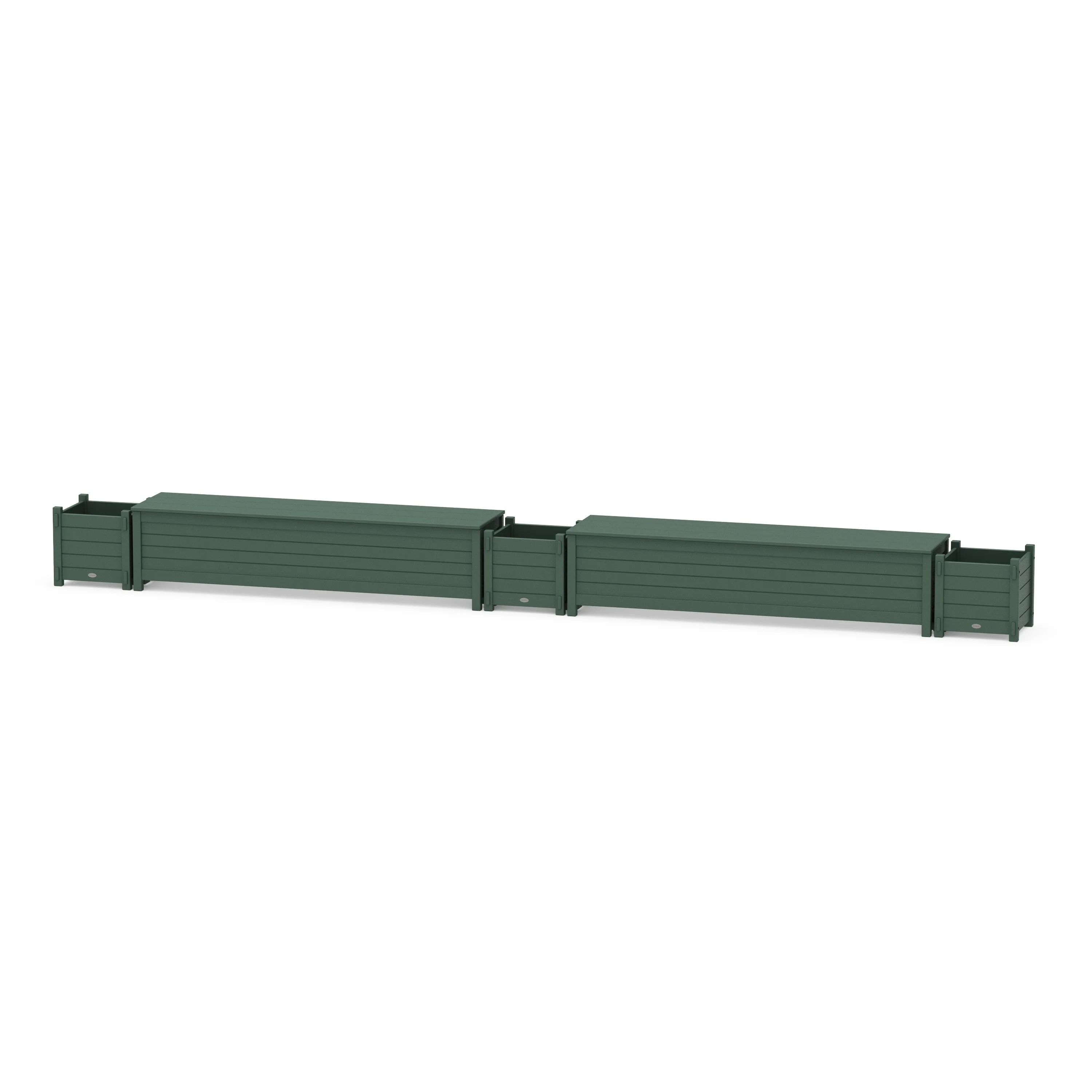 72" Nautical Straight Double Planter Storage Bench Set - Image 8