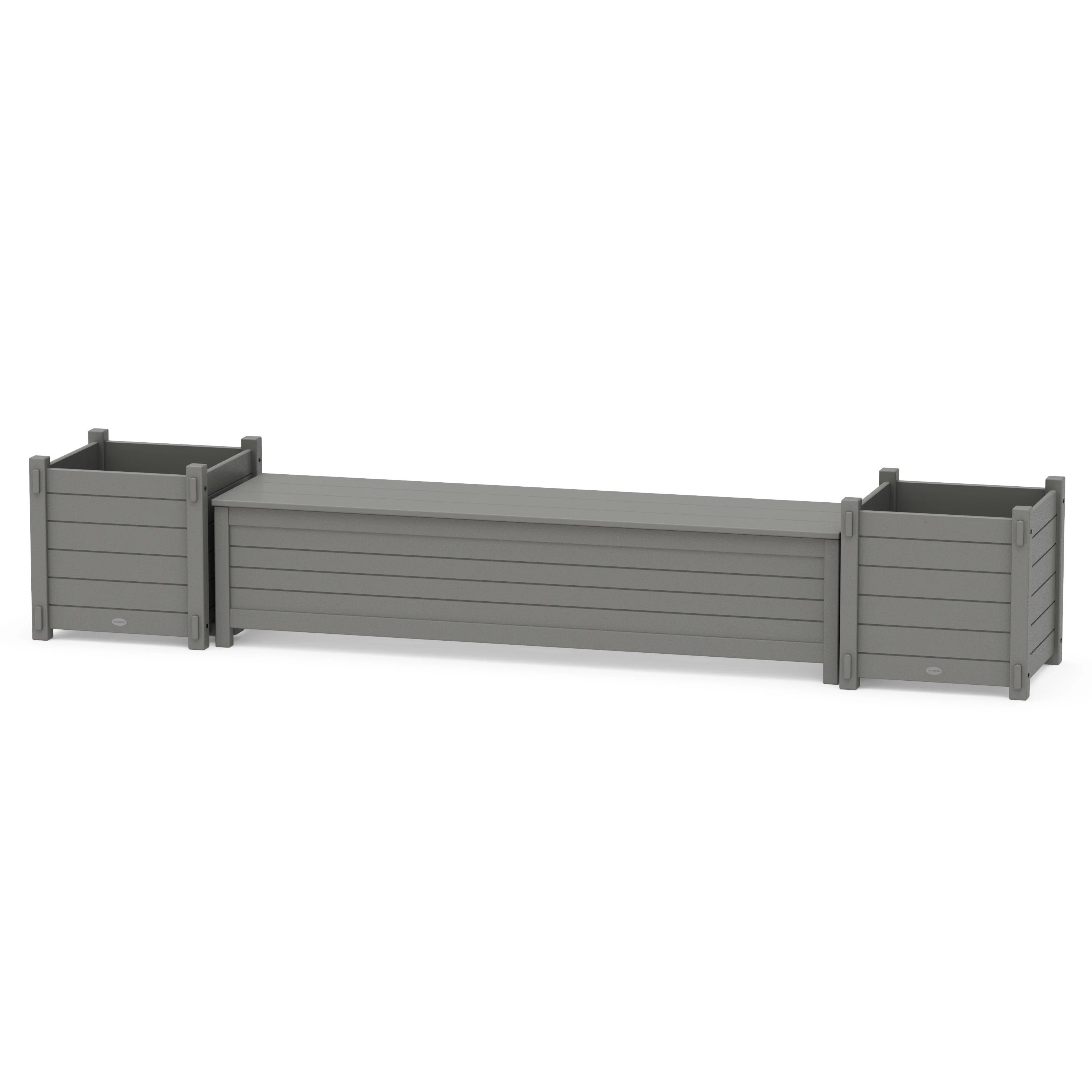 72" Nautical Straight Planter Storage Bench Set- Large