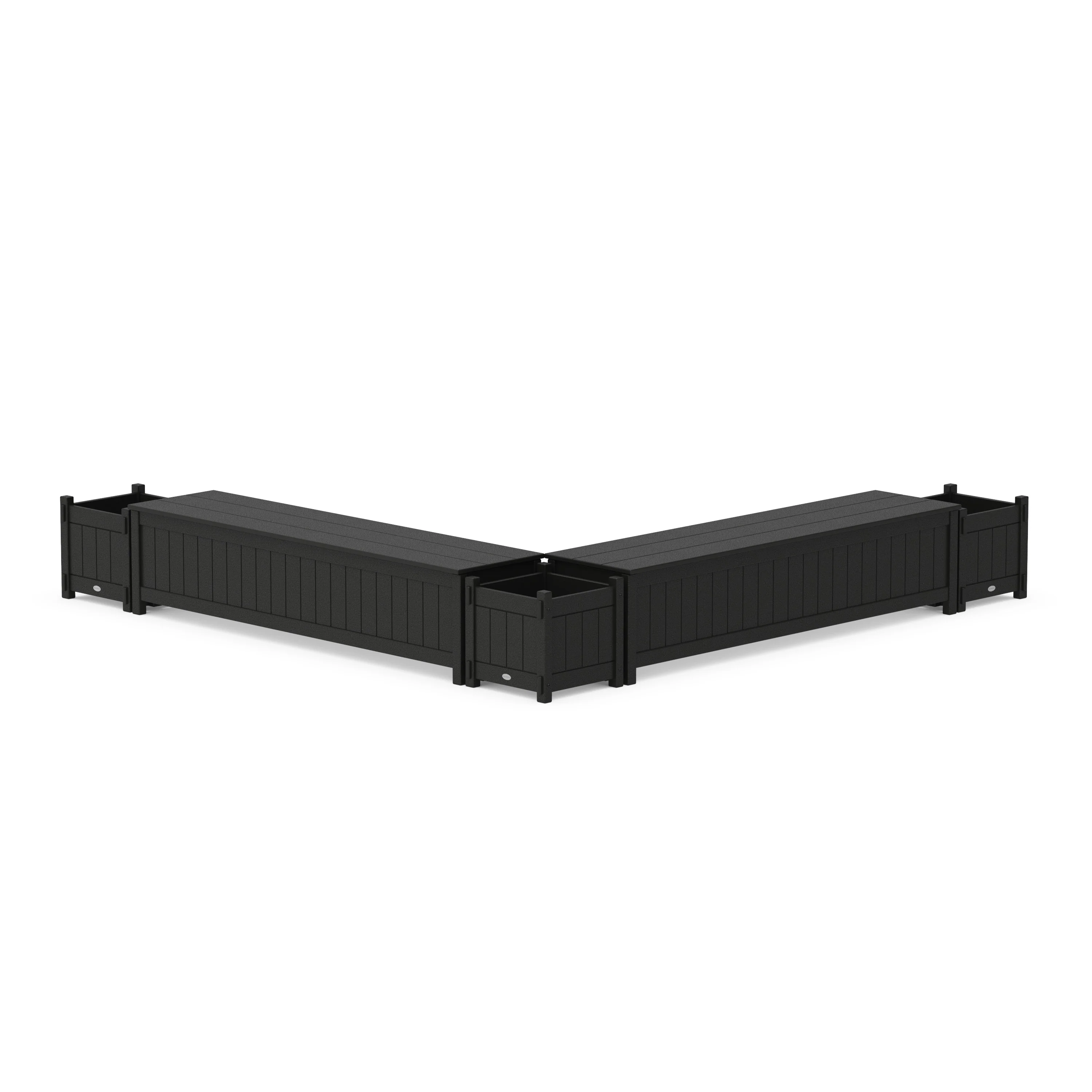 72" Vineyard L- Shaped Planter Storage Bench Corner Set - Image 4
