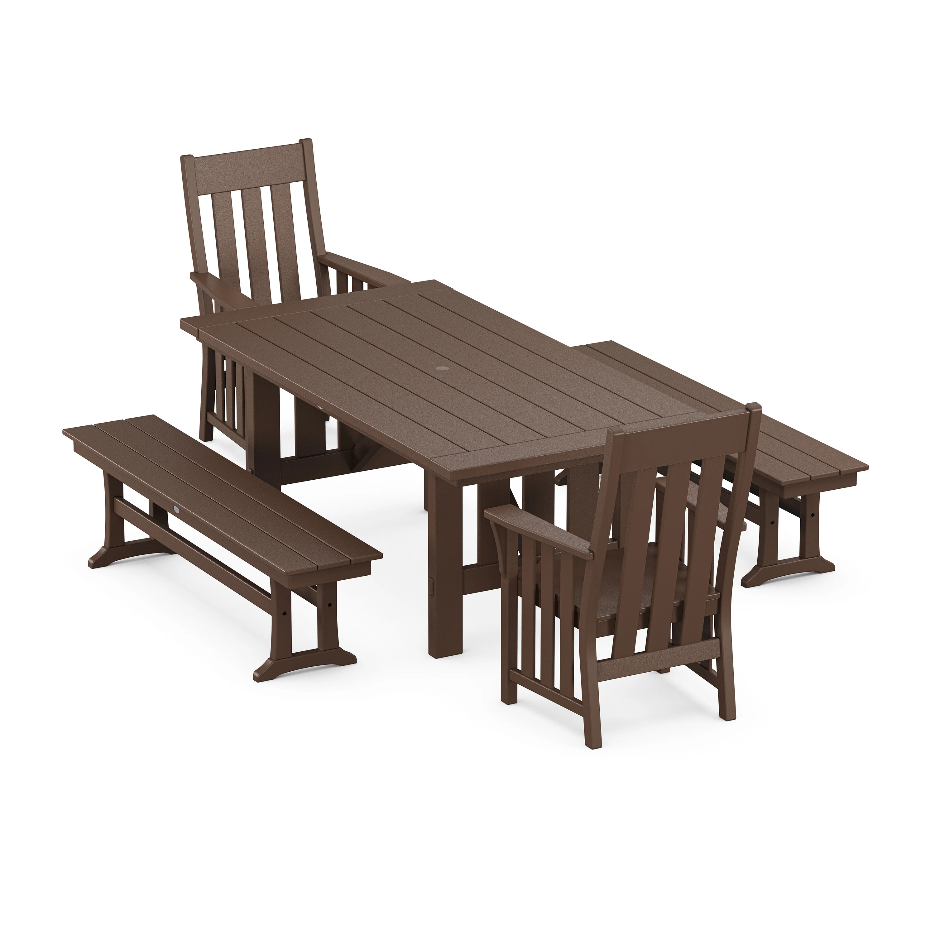 Acadia 5-Piece Dining Set with Benches - Image 10