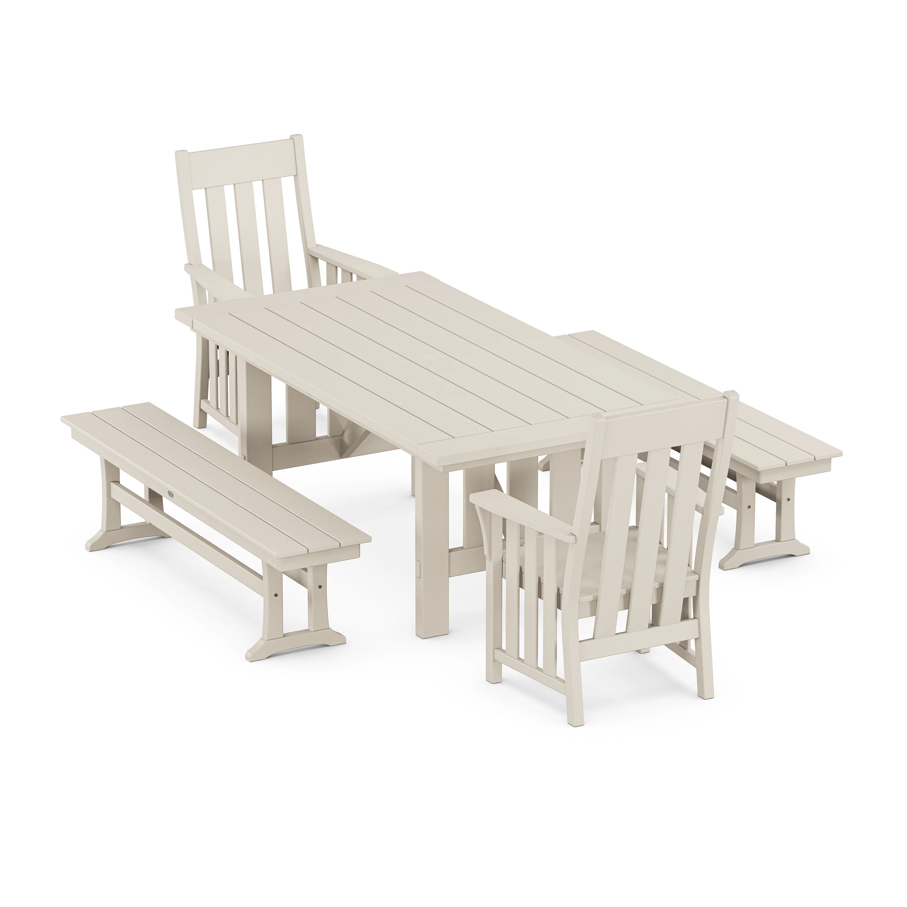 Acadia 5-Piece Dining Set with Benches - Image 5