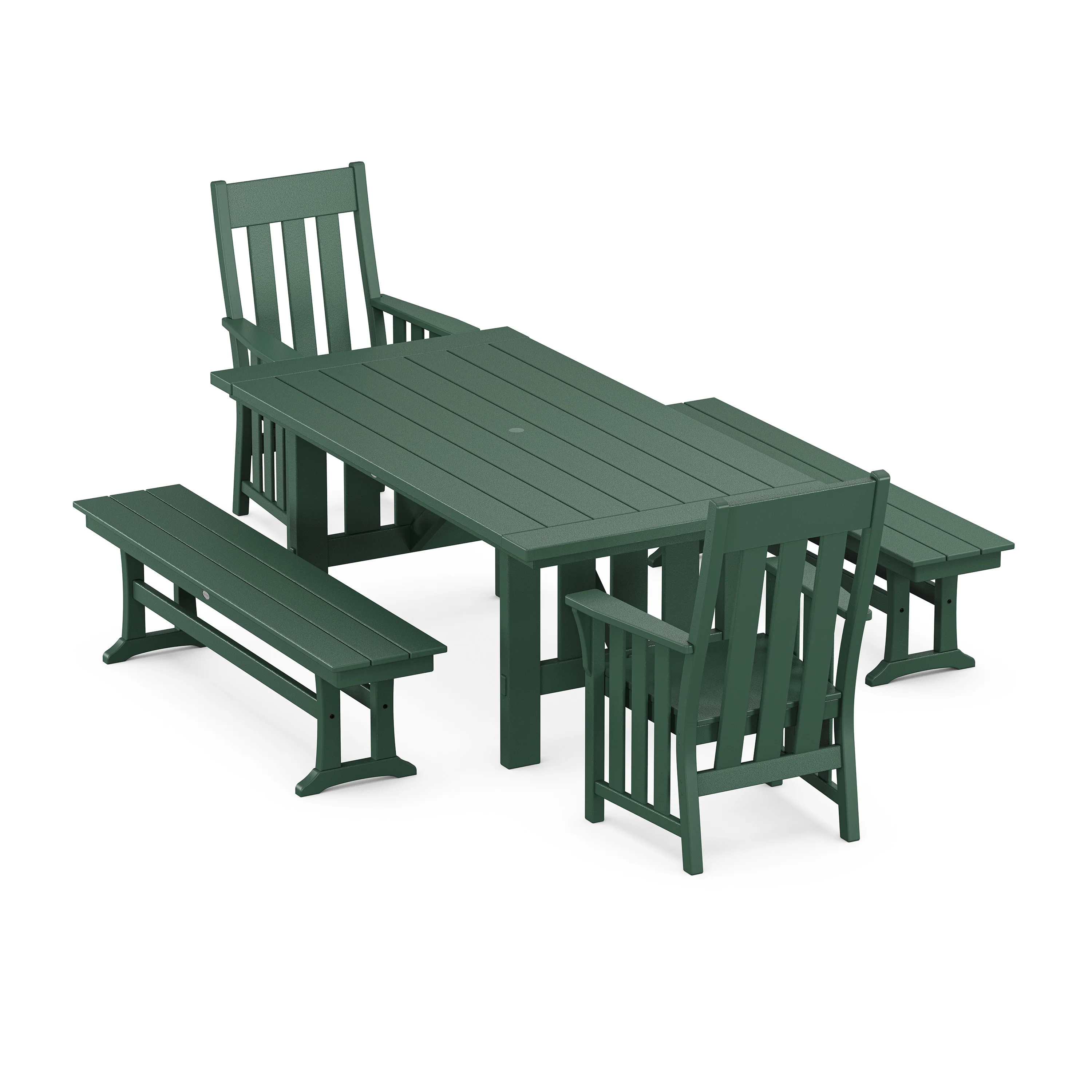 Acadia 5-Piece Dining Set with Benches - Image 6