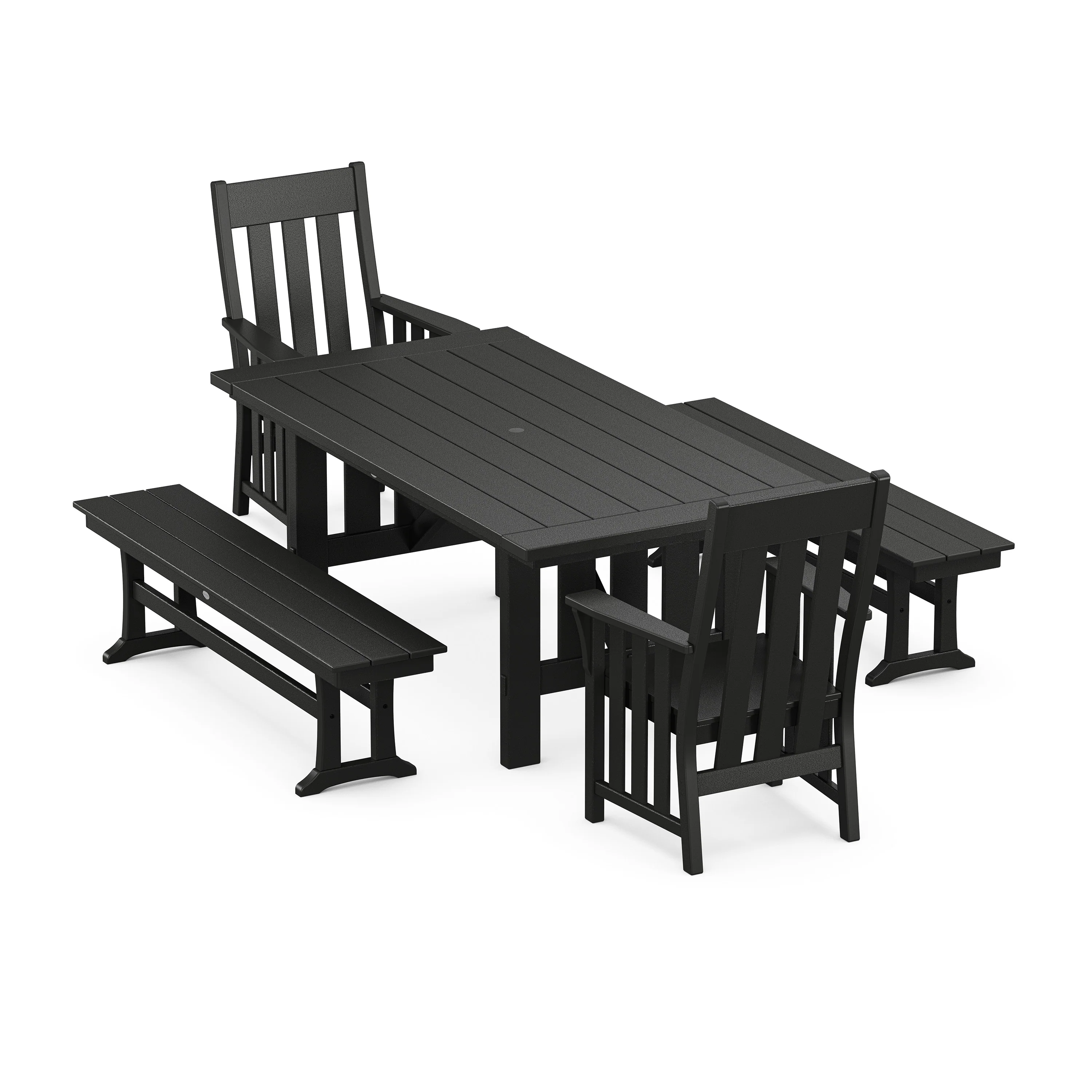 Acadia 5-Piece Dining Set with Benches - Image 7