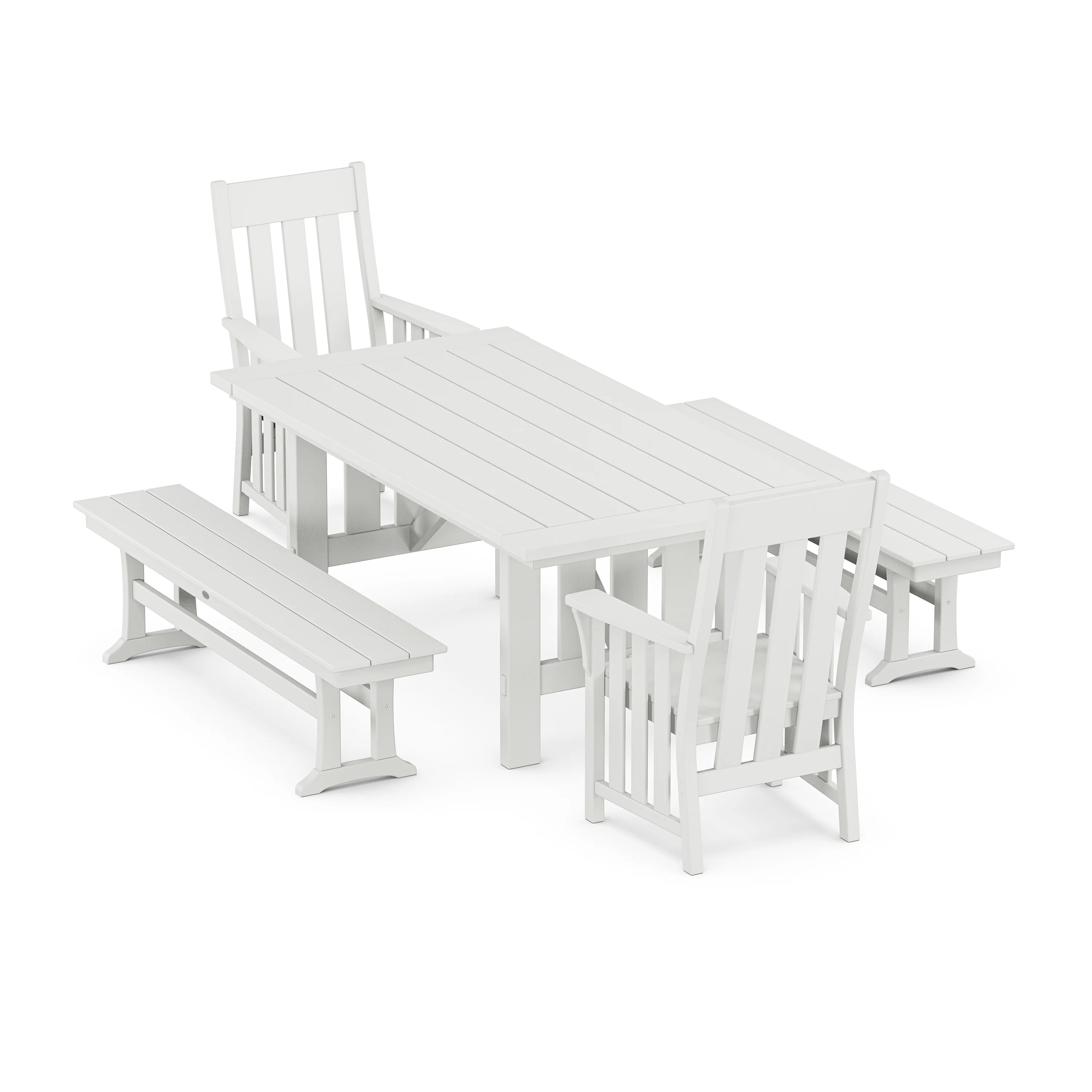 Acadia 5-Piece Dining Set with Benches - Image 8