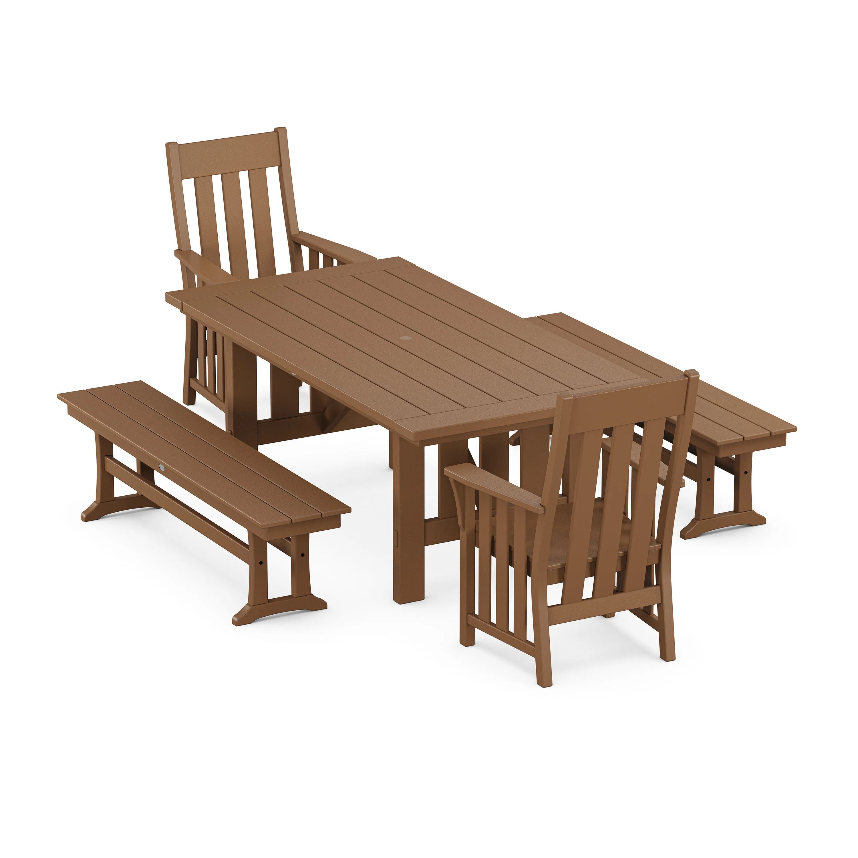 Acadia 5-Piece Dining Set with Benches - Image 9