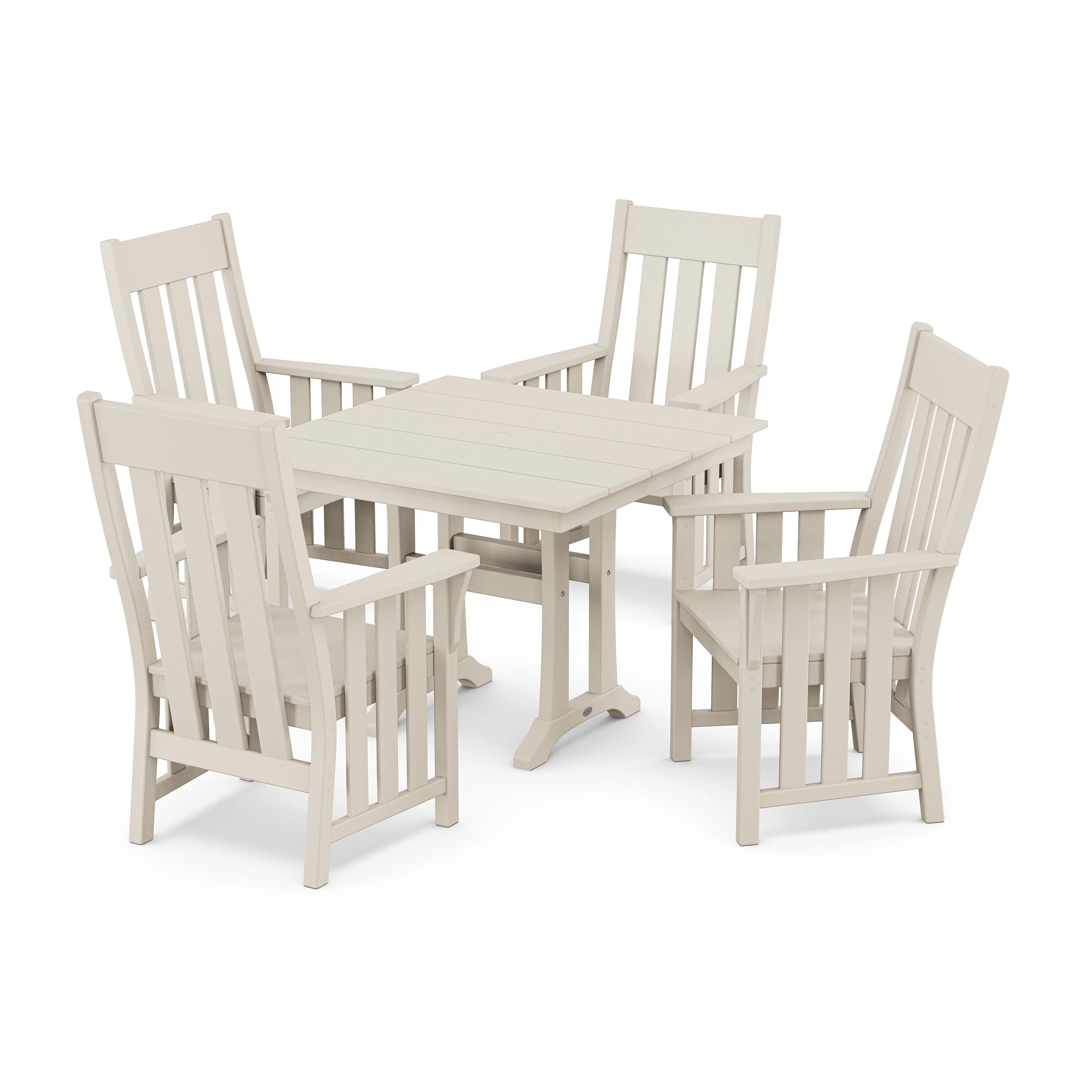 Acadia 5-Piece Farmhouse Dining Set with Trestle Legs - Image 6
