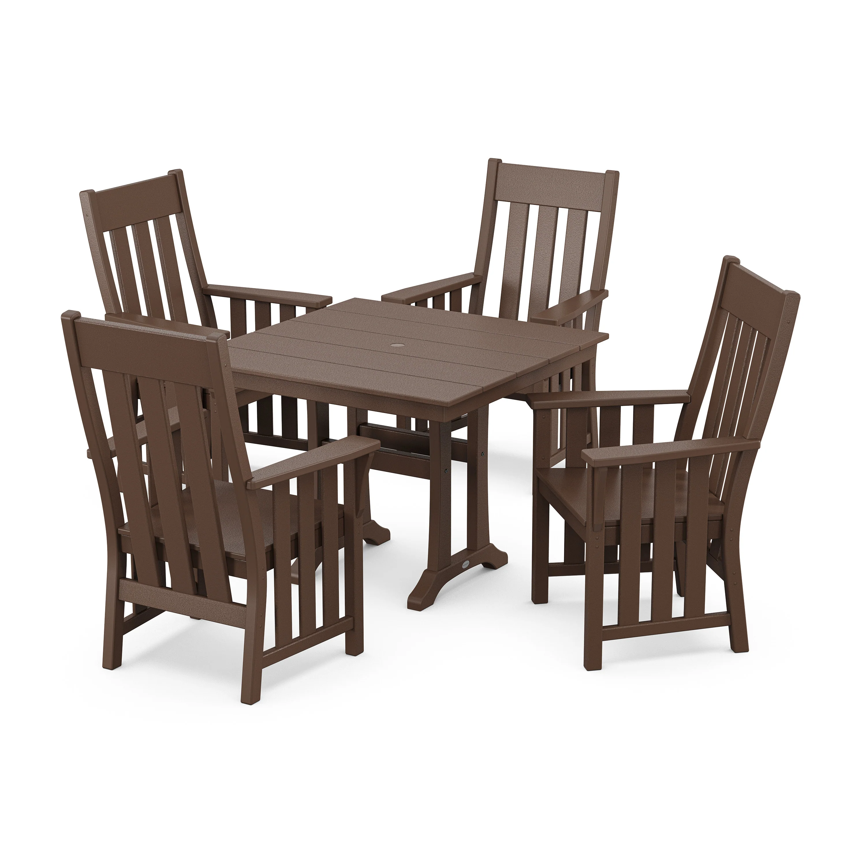 Acadia 5-Piece Farmhouse Dining Set with Trestle Legs - Image 7