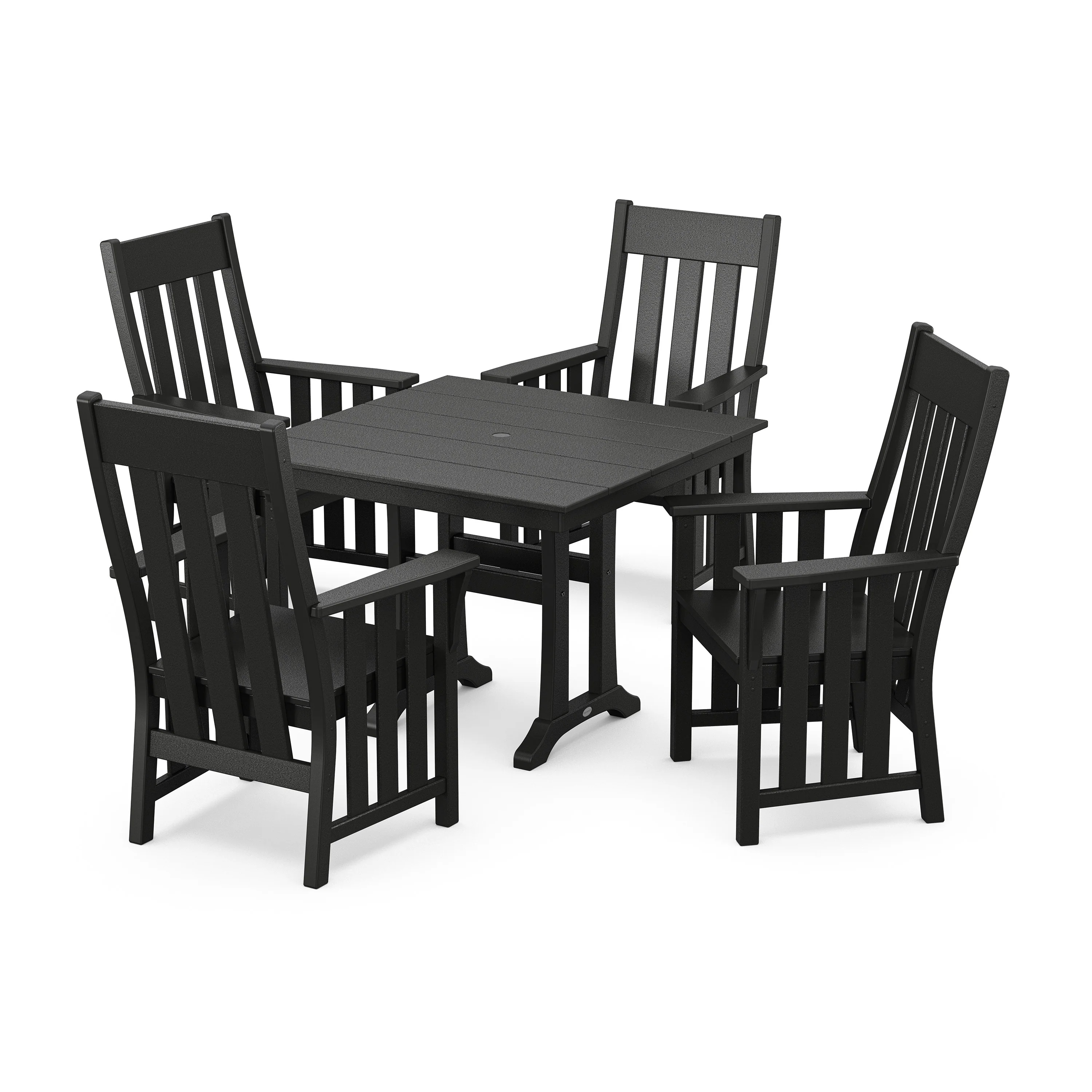 Acadia 5-Piece Farmhouse Dining Set with Trestle Legs - Image 8