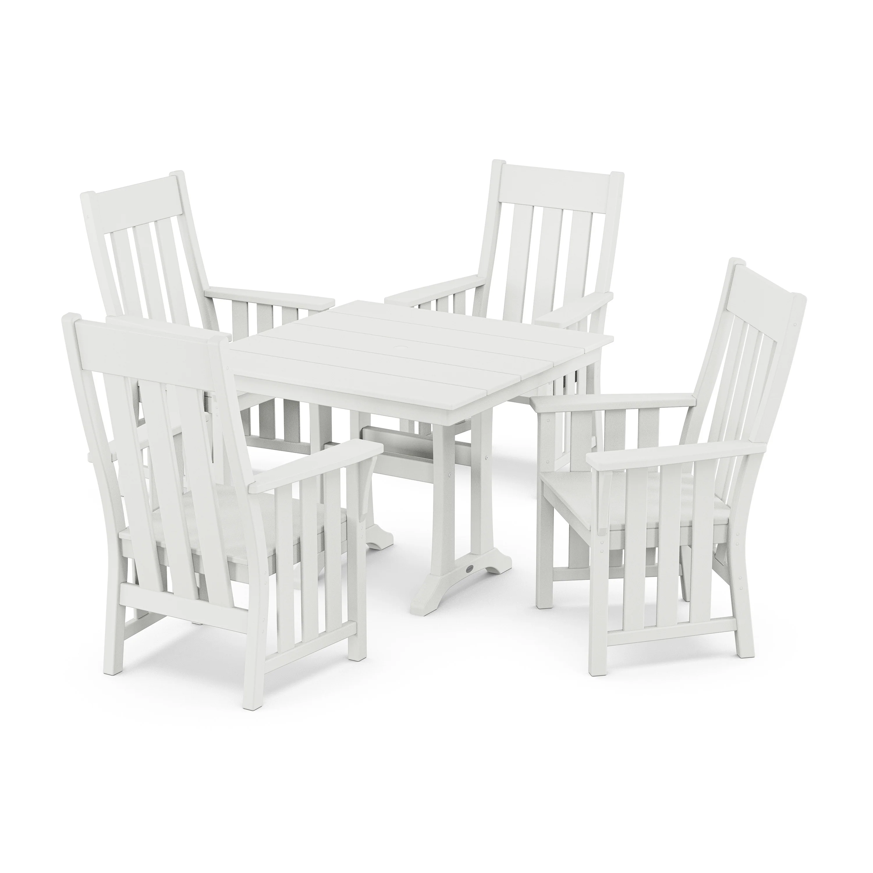 Acadia 5-Piece Farmhouse Dining Set with Trestle Legs - Image 9