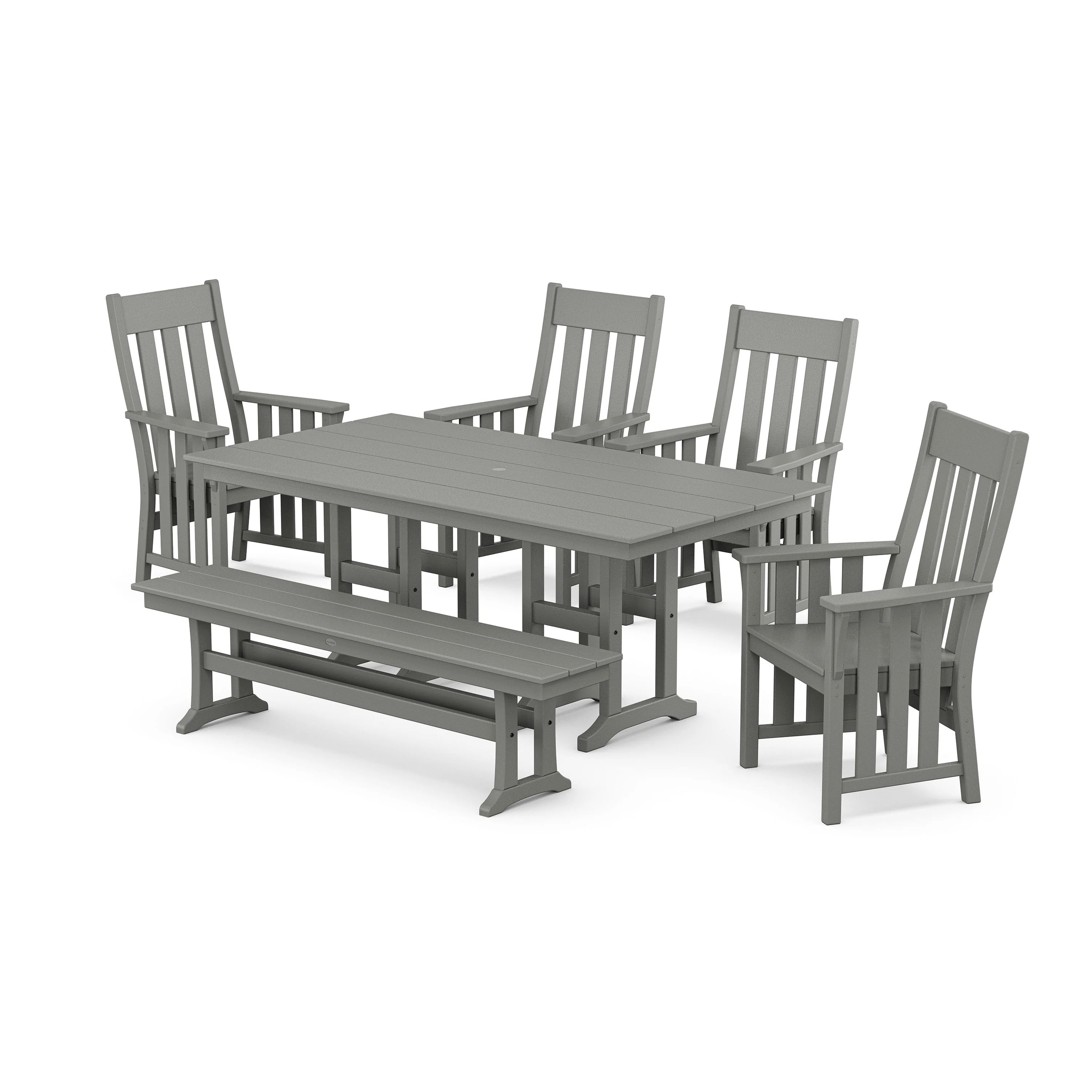 Acadia 6-Piece Farmhouse Dining Set with Bench