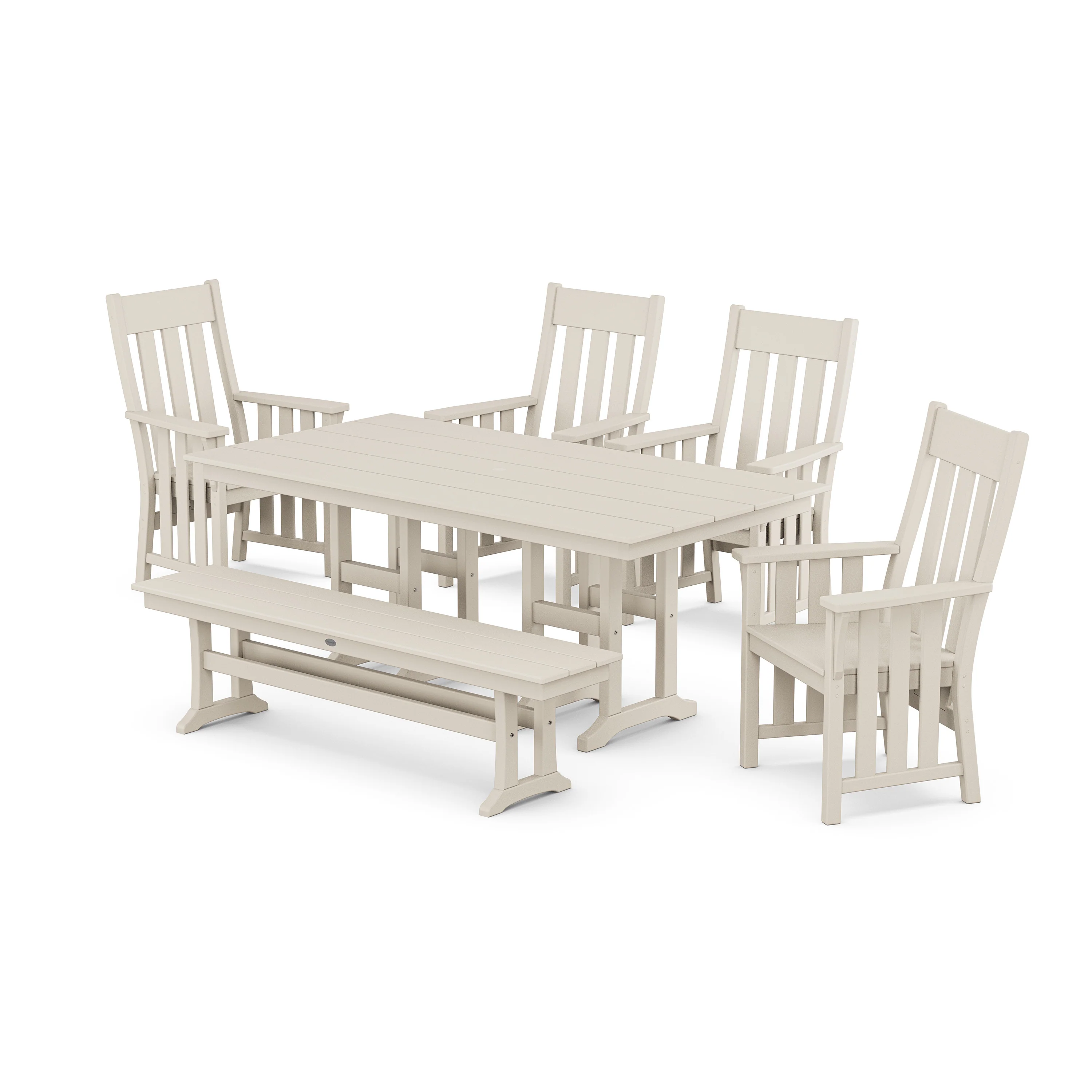 Acadia 6-Piece Farmhouse Dining Set with Bench - Image 10