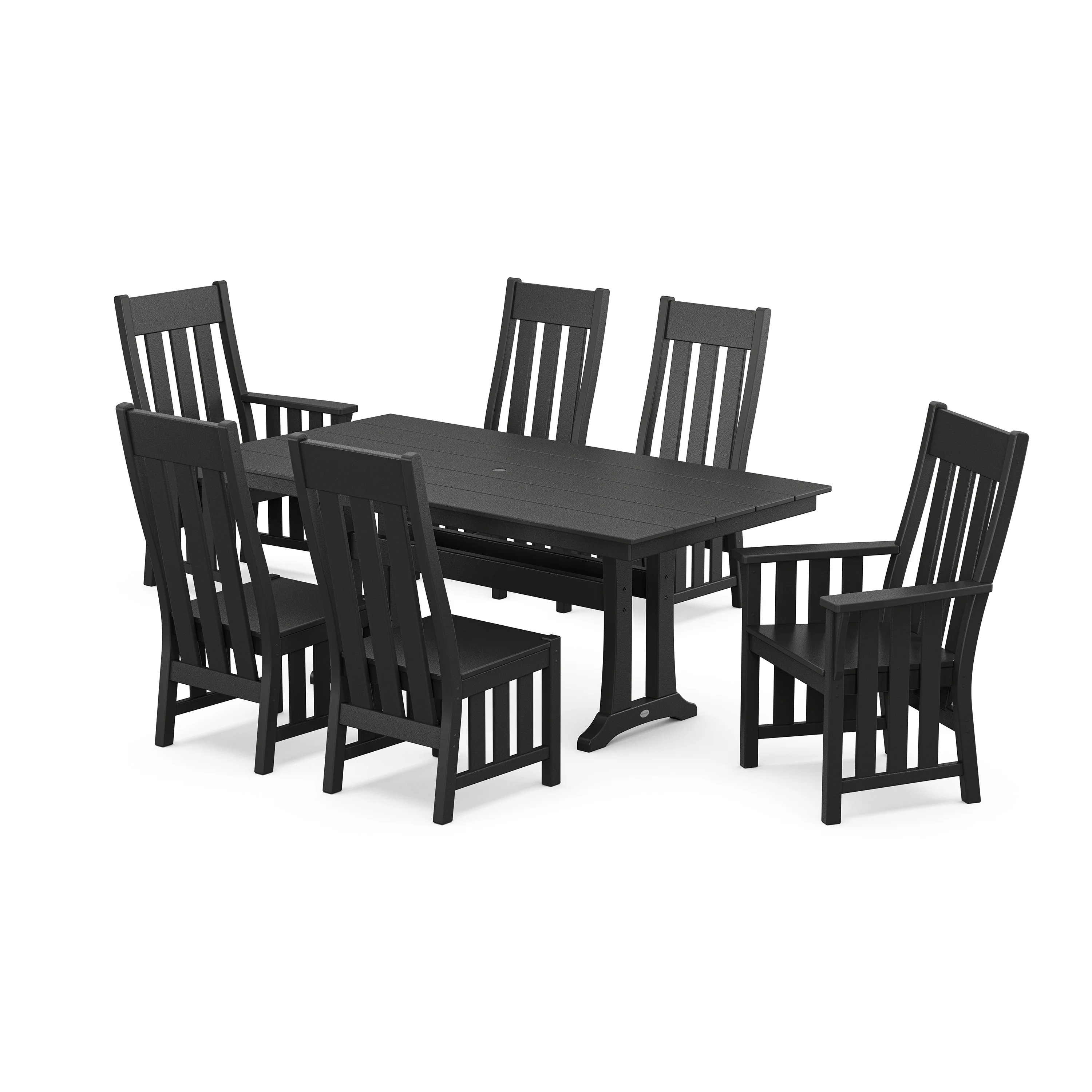 Acadia 7-Piece Farmhouse Dining Set with Trestle Legs - Image 5