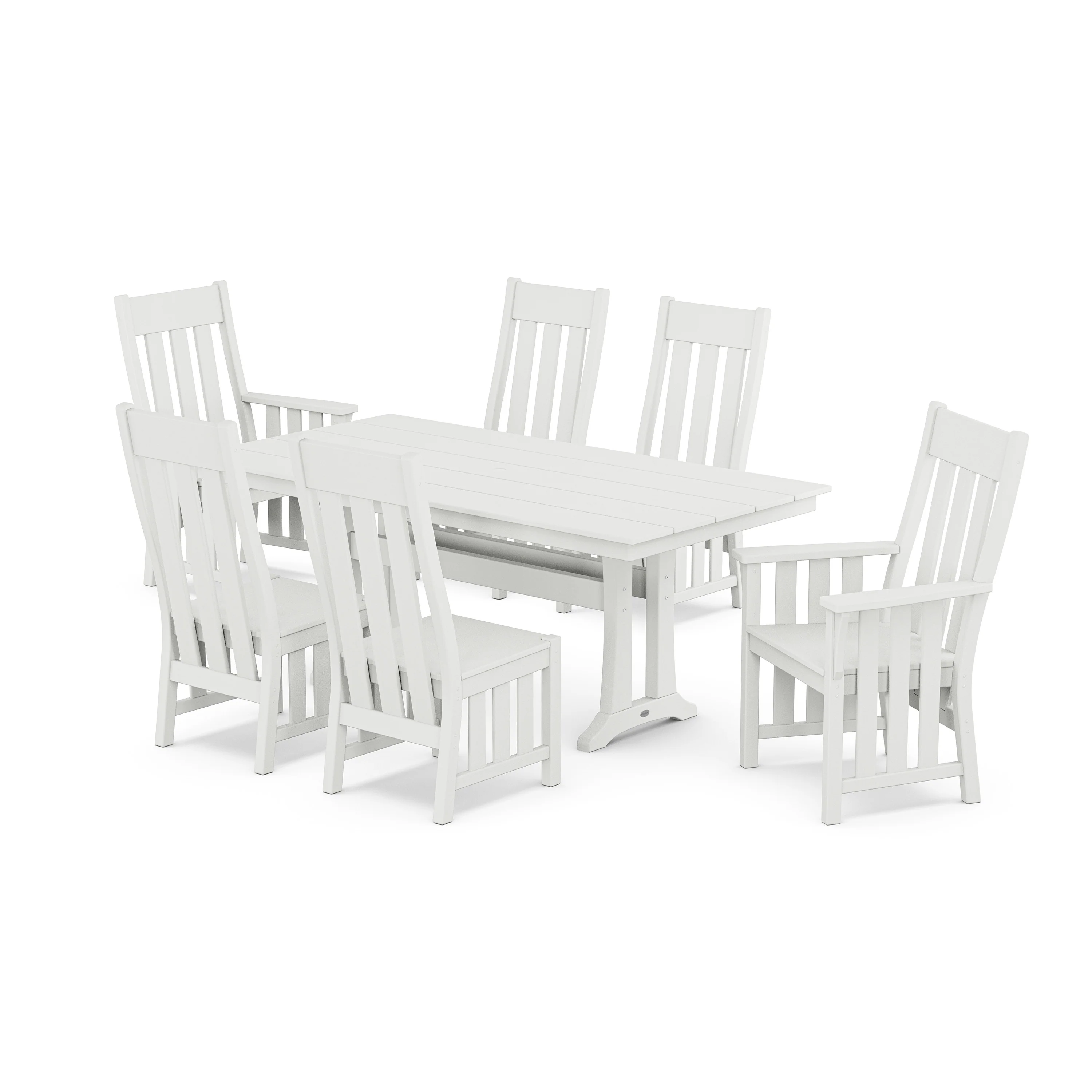 Acadia 7-Piece Farmhouse Dining Set with Trestle Legs - Image 8