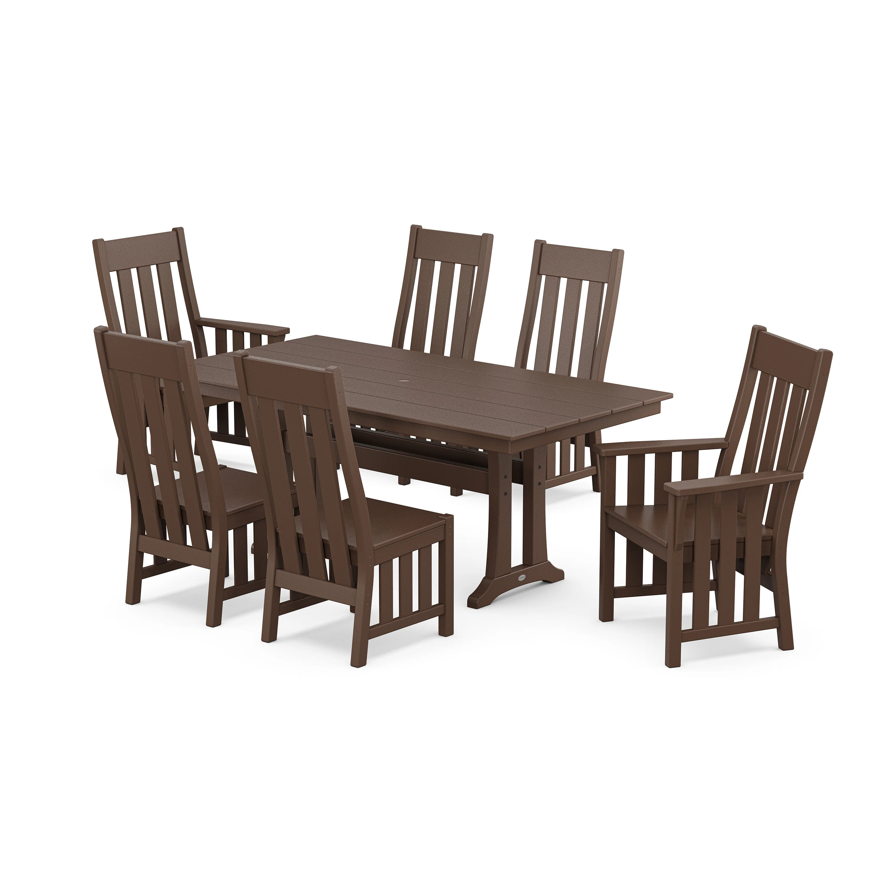 Acadia 7-Piece Farmhouse Dining Set with Trestle Legs - Image 9