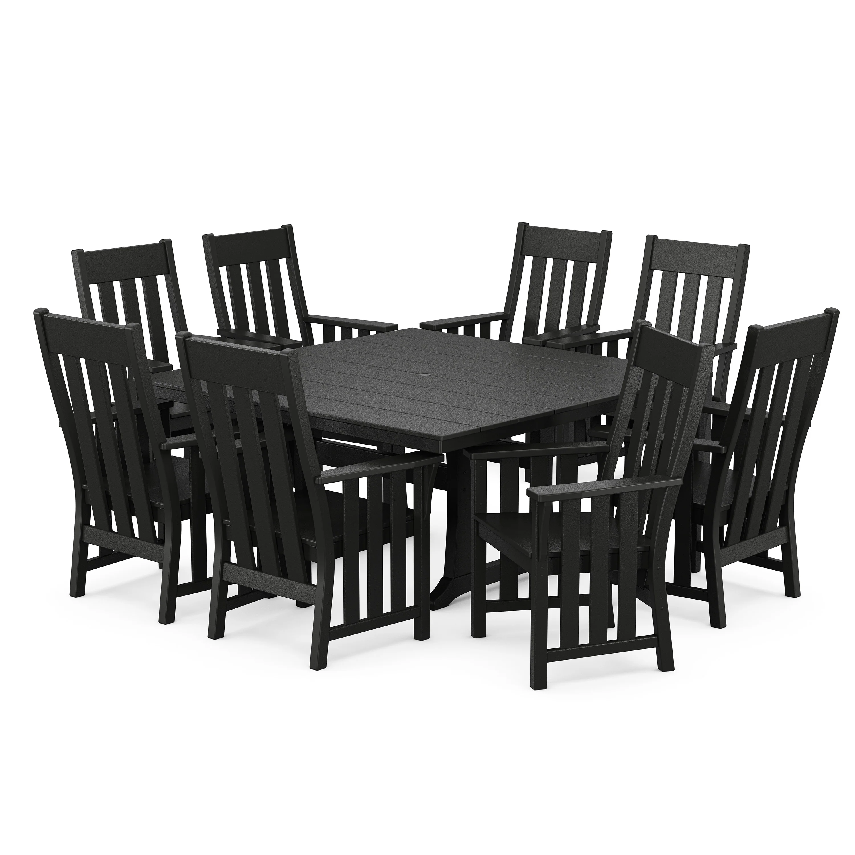 Acadia 9-Piece Square Farmhouse Dining Set with Trestle Legs - Image 10