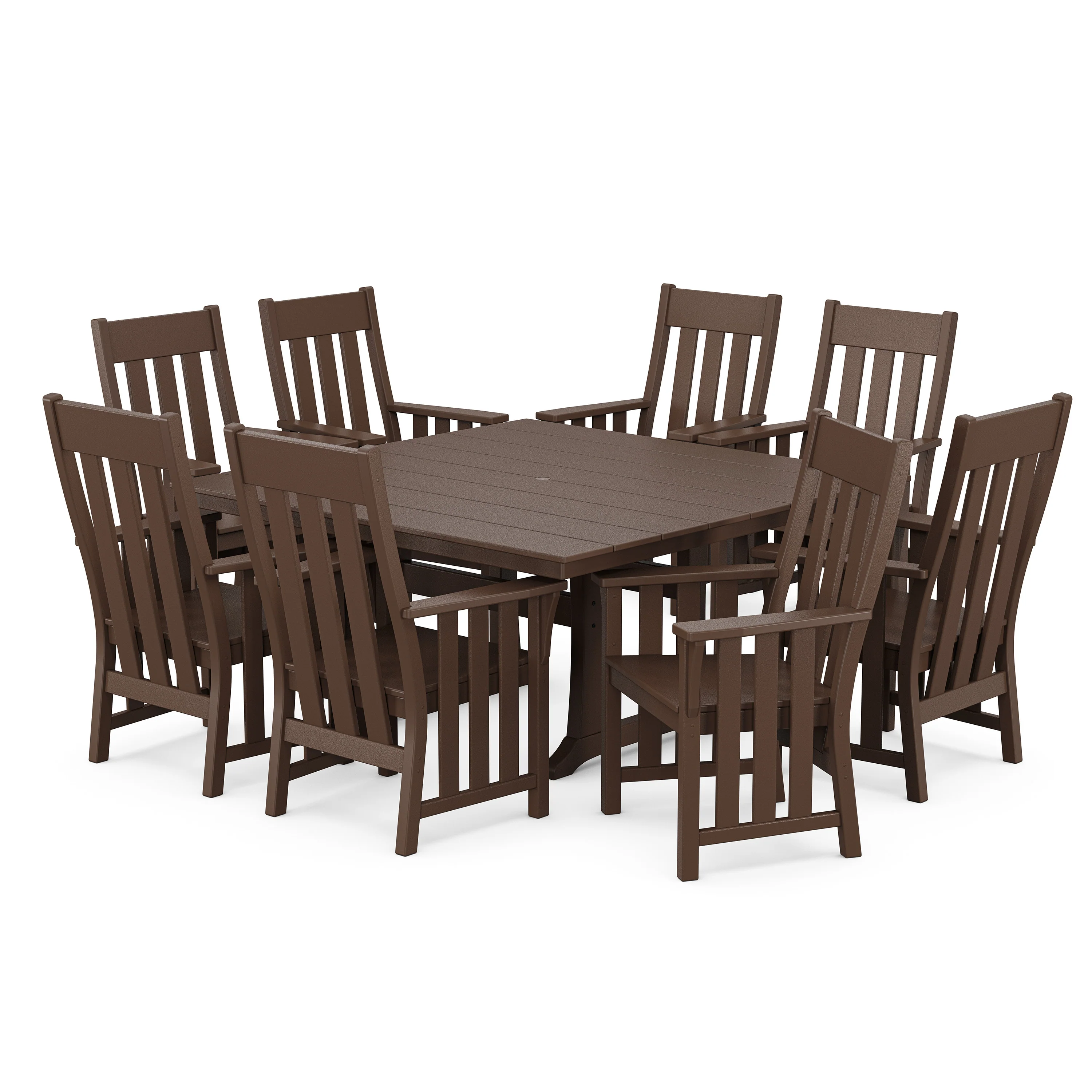 Acadia 9-Piece Square Farmhouse Dining Set with Trestle Legs - Image 5
