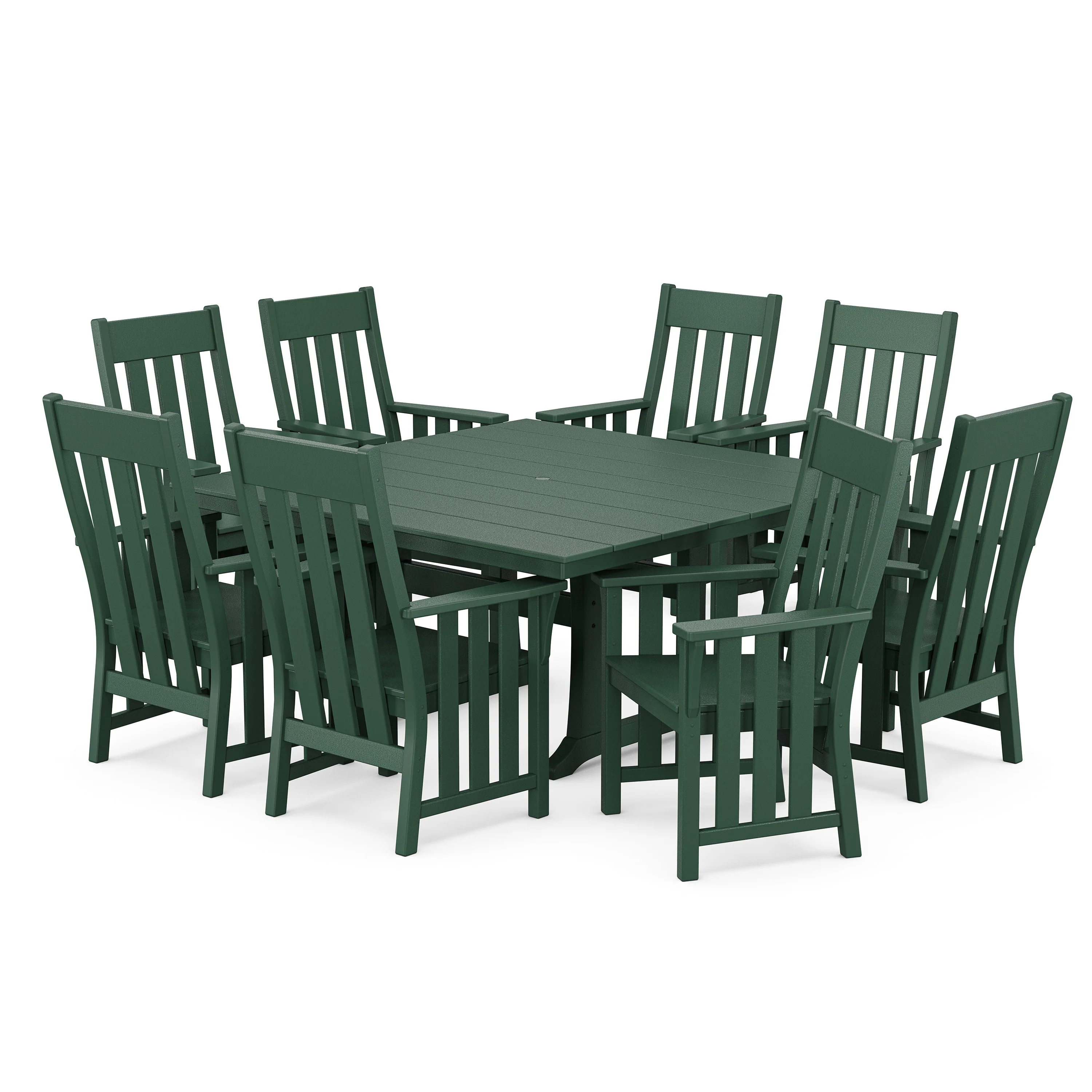 Acadia 9-Piece Square Farmhouse Dining Set with Trestle Legs - Image 6