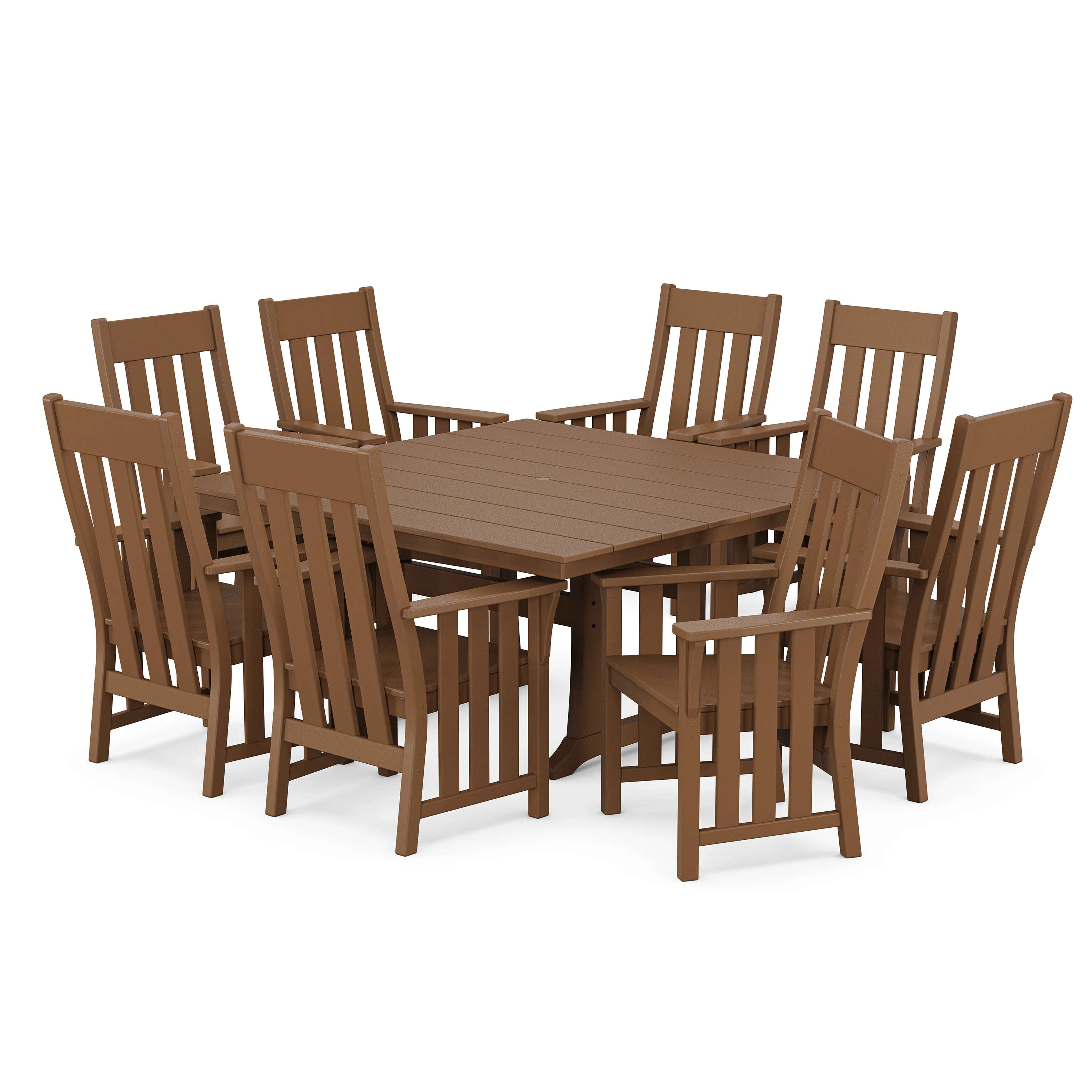 Acadia 9-Piece Square Farmhouse Dining Set with Trestle Legs - Image 8