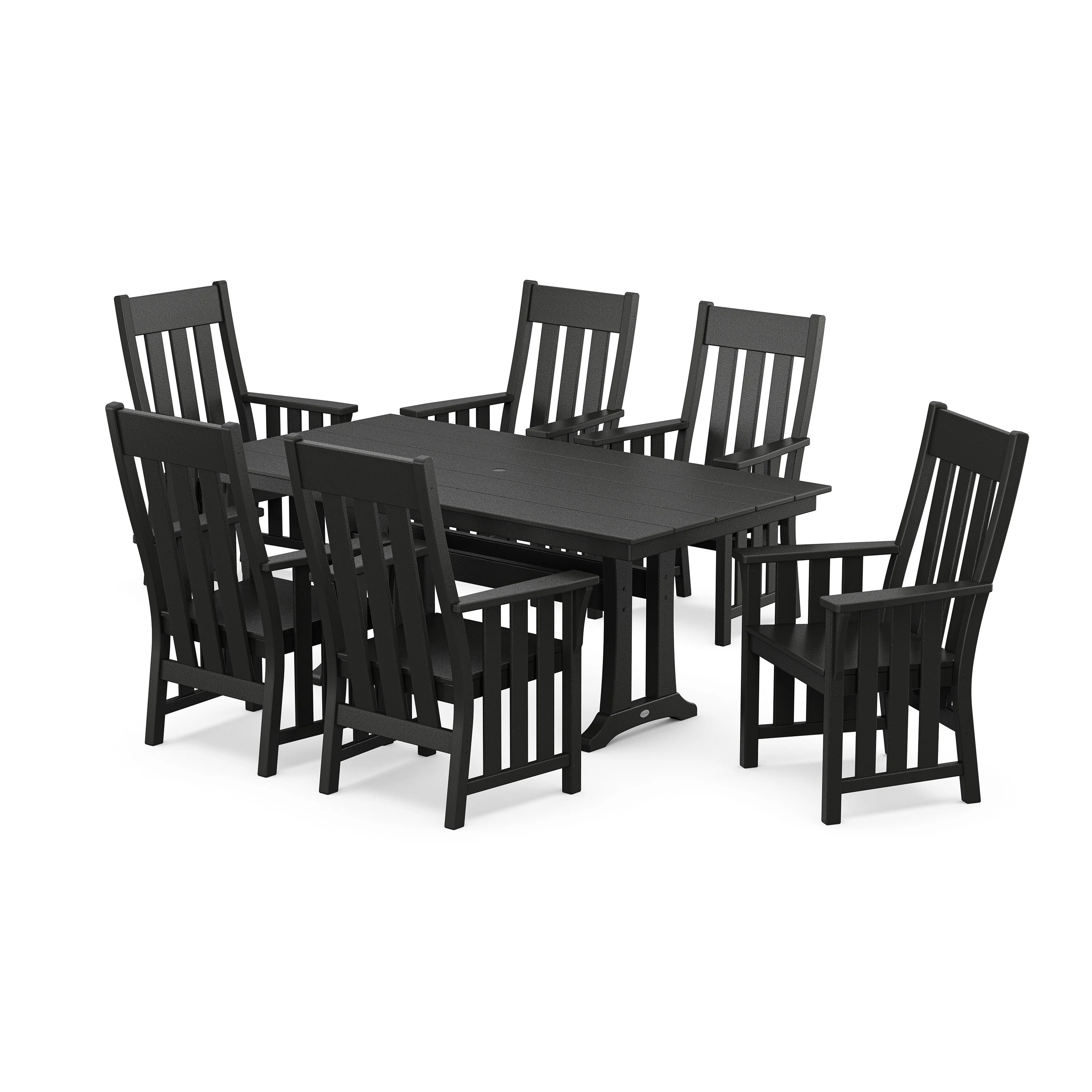 Acadia Arm Chair 7-Piece Farmhouse Dining Set with Trestle Legs - Image 6