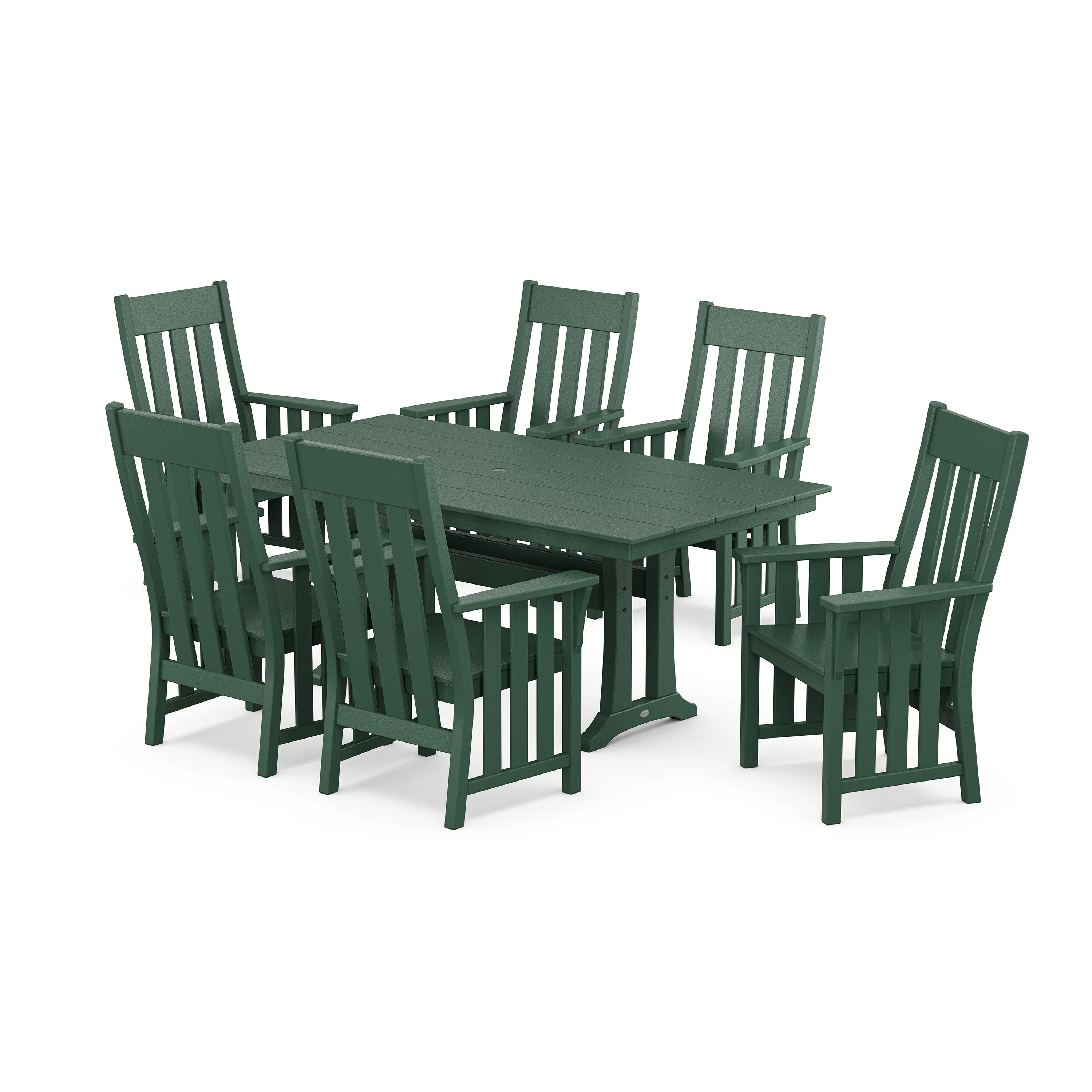 Acadia Arm Chair 7-Piece Farmhouse Dining Set with Trestle Legs - Image 7